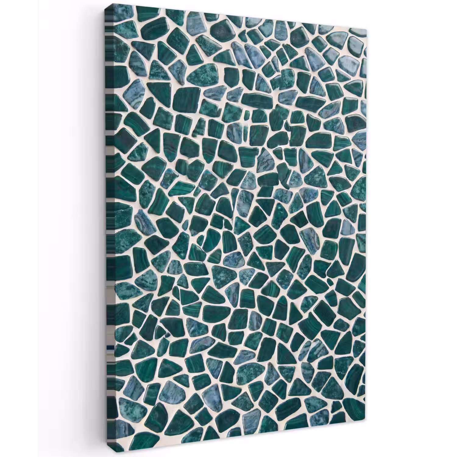 Textuur - Steen - Groen - Abstract - Patroon Tuinposter op houten frame 2 cm dik klein -3d