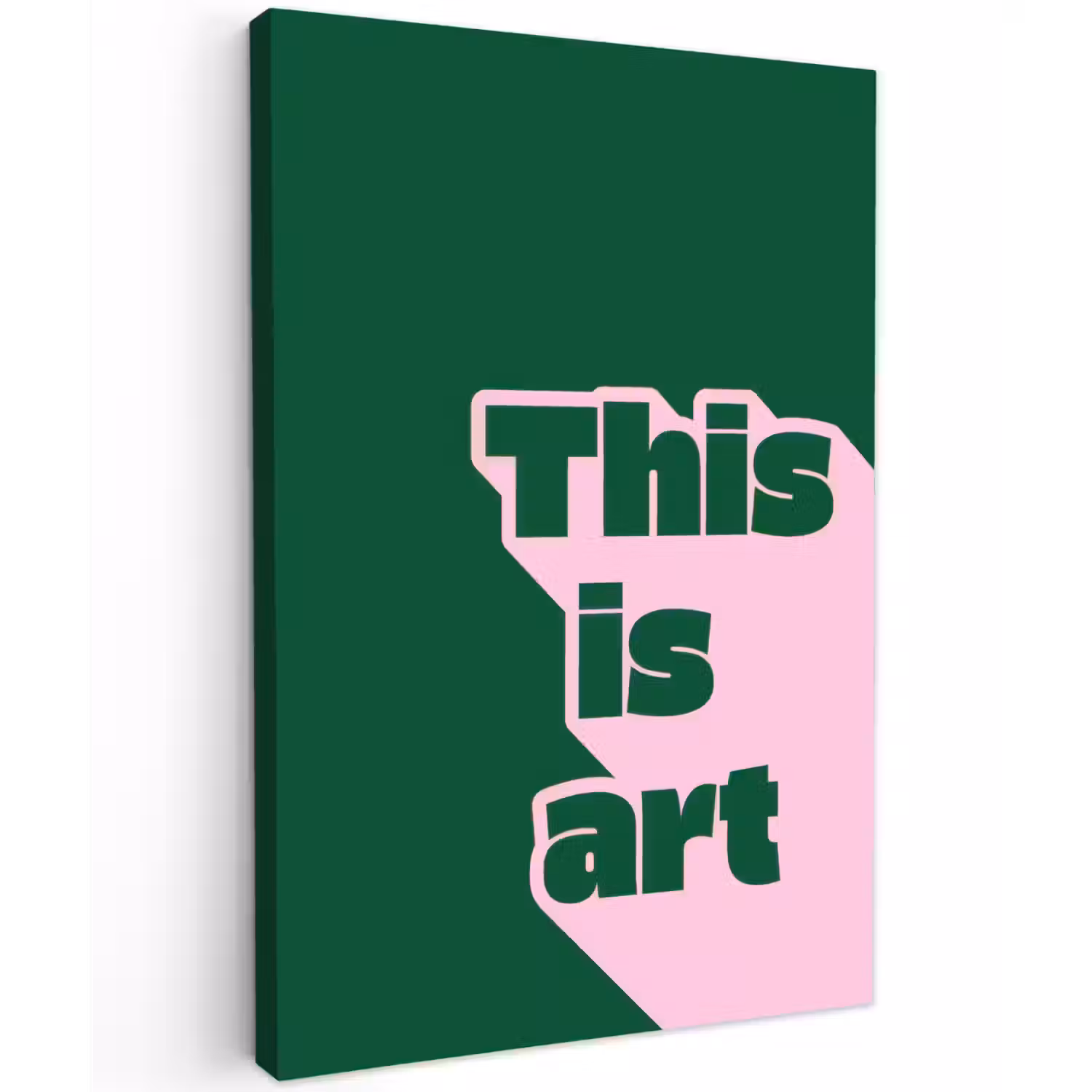 This is art - Schaduw - Roze Tuinposter op houten frame 2 cm dik klein -3d