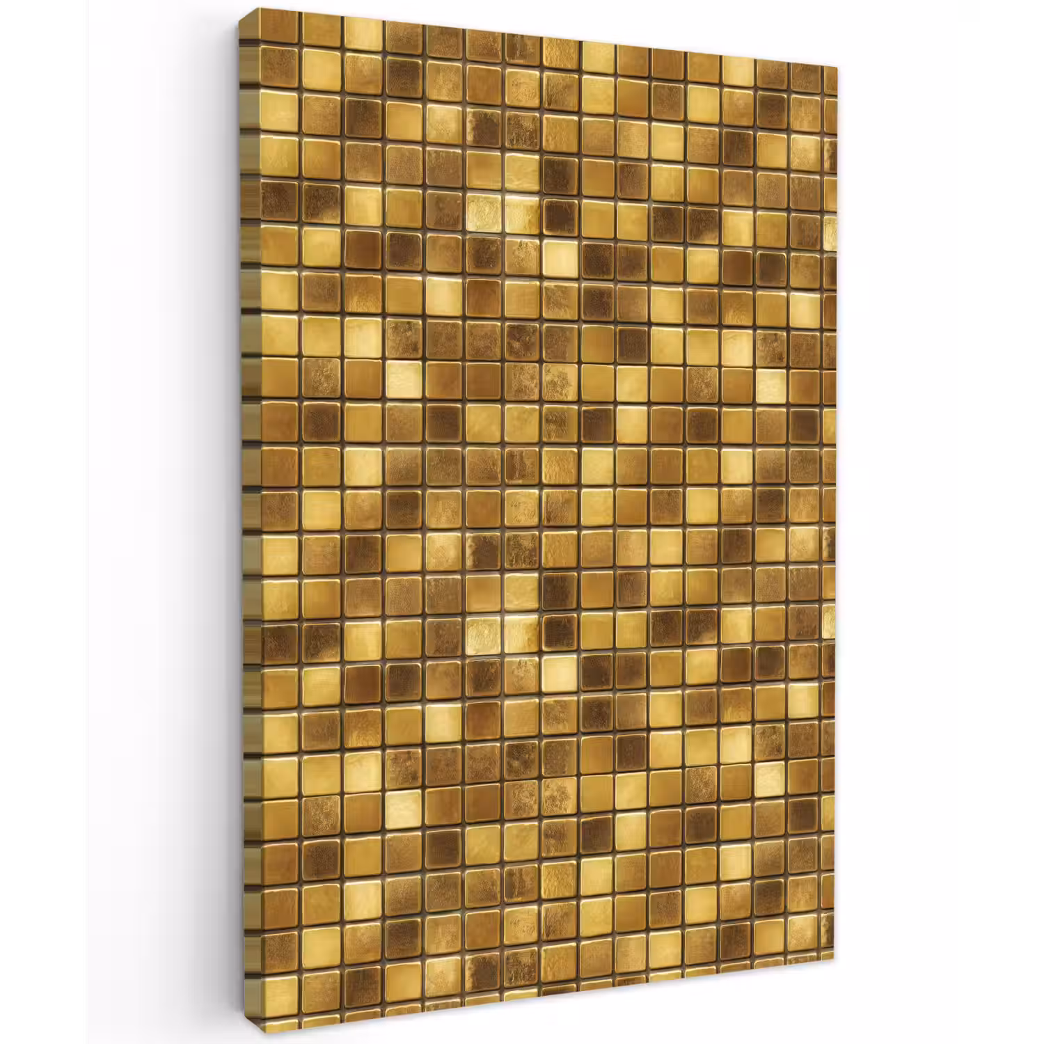 Tegels - Mozaïek - Luxe - Warm Goud Tuinposter op houten frame 2 cm dik klein 841 -3d