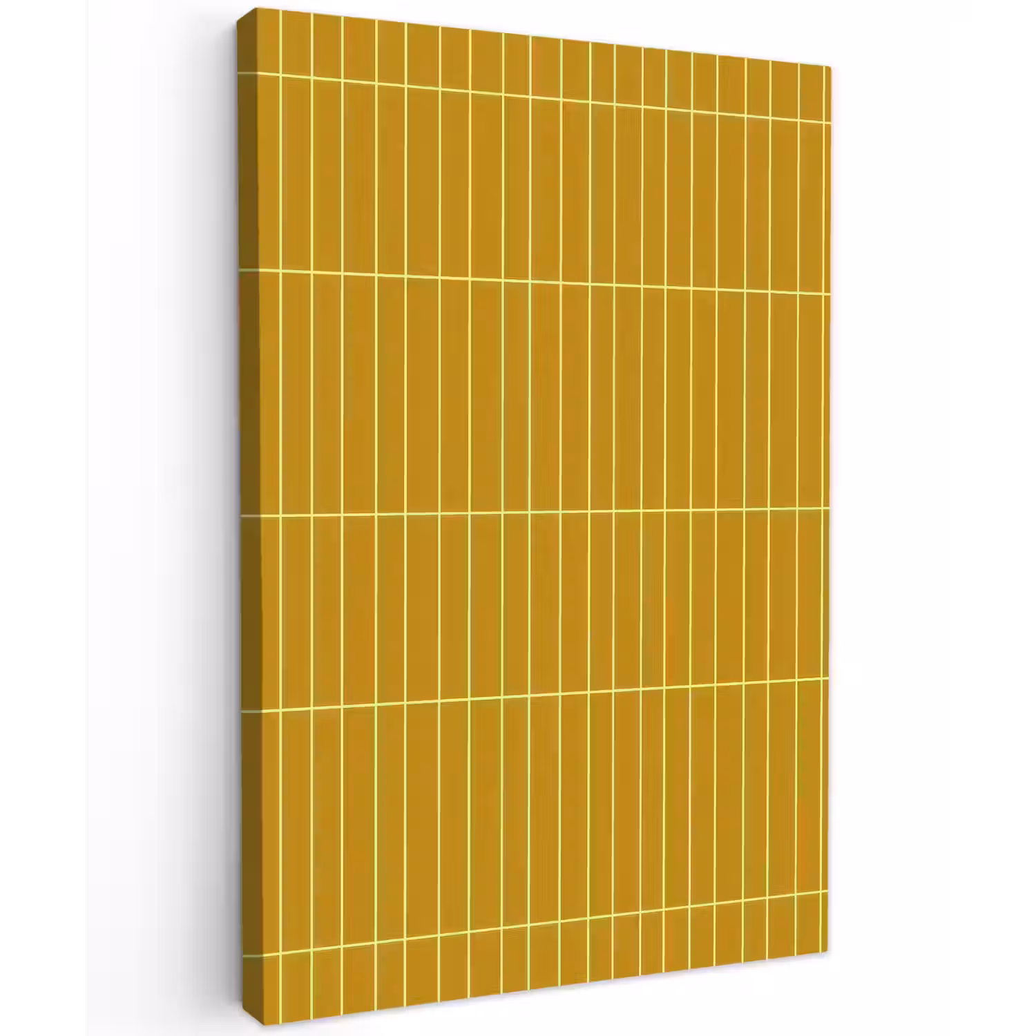 Tegels - Verticaal - Mosterdgeel Tuinposter op houten frame 2 cm dik klein 841 -3d