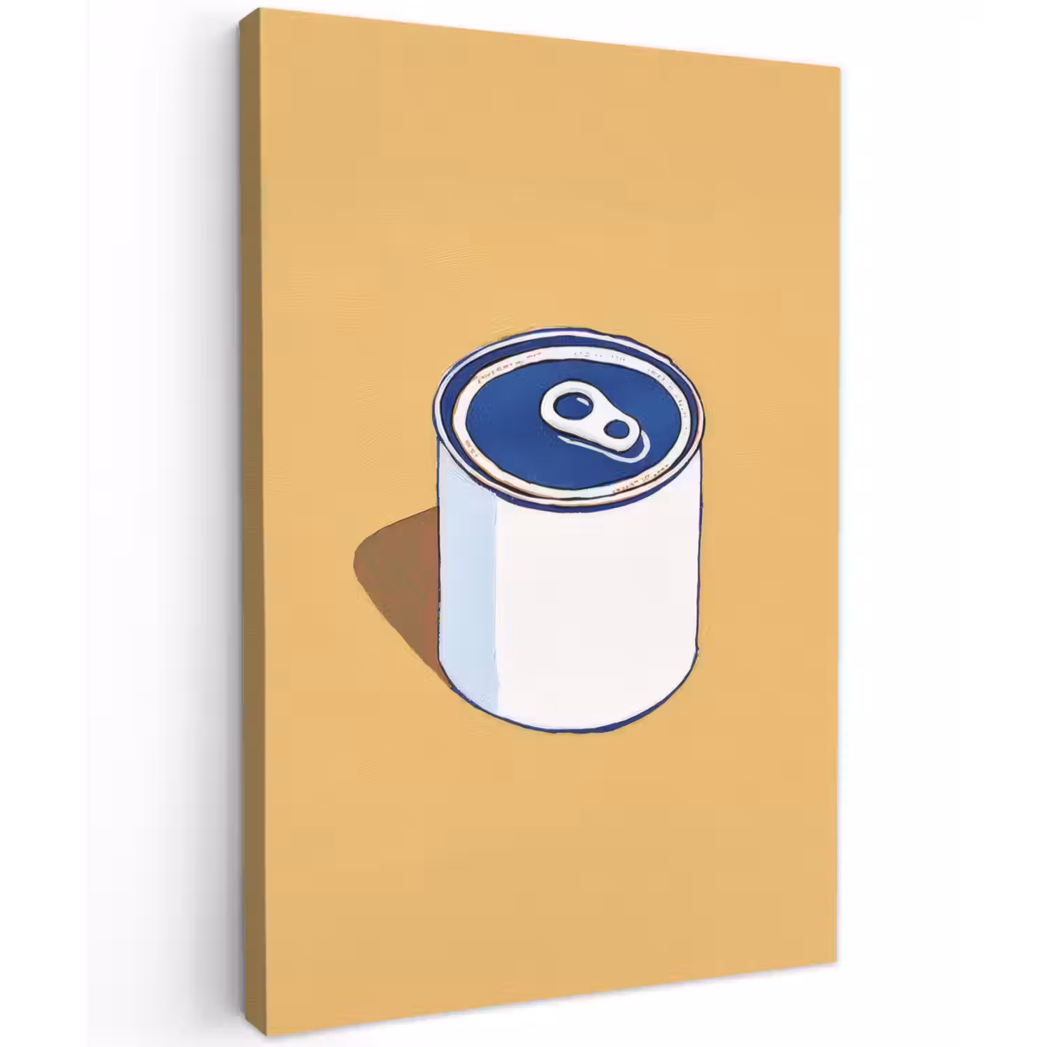 Blikje - Minimalistisch - Blauw - Illustratie Tuinposter op houten frame 2 cm dik klein -3d