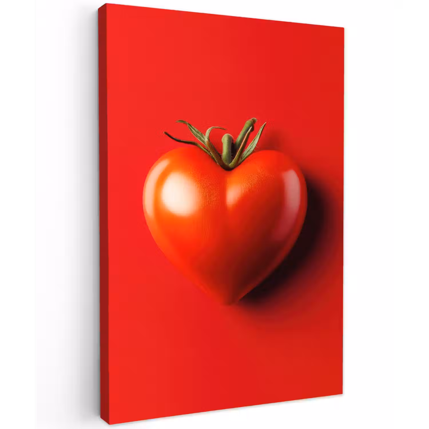 Tomaat - Rood - Hart Tuinposter op houten frame 2 cm dik klein -3d