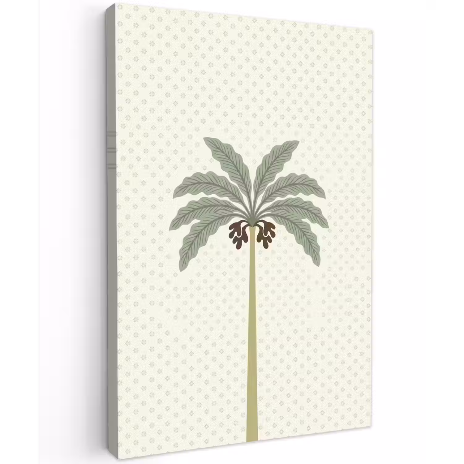 Boom - Bladeren - Groen - Decoratief - Beige Tuinposter op houten frame 2 cm dik klein -3d