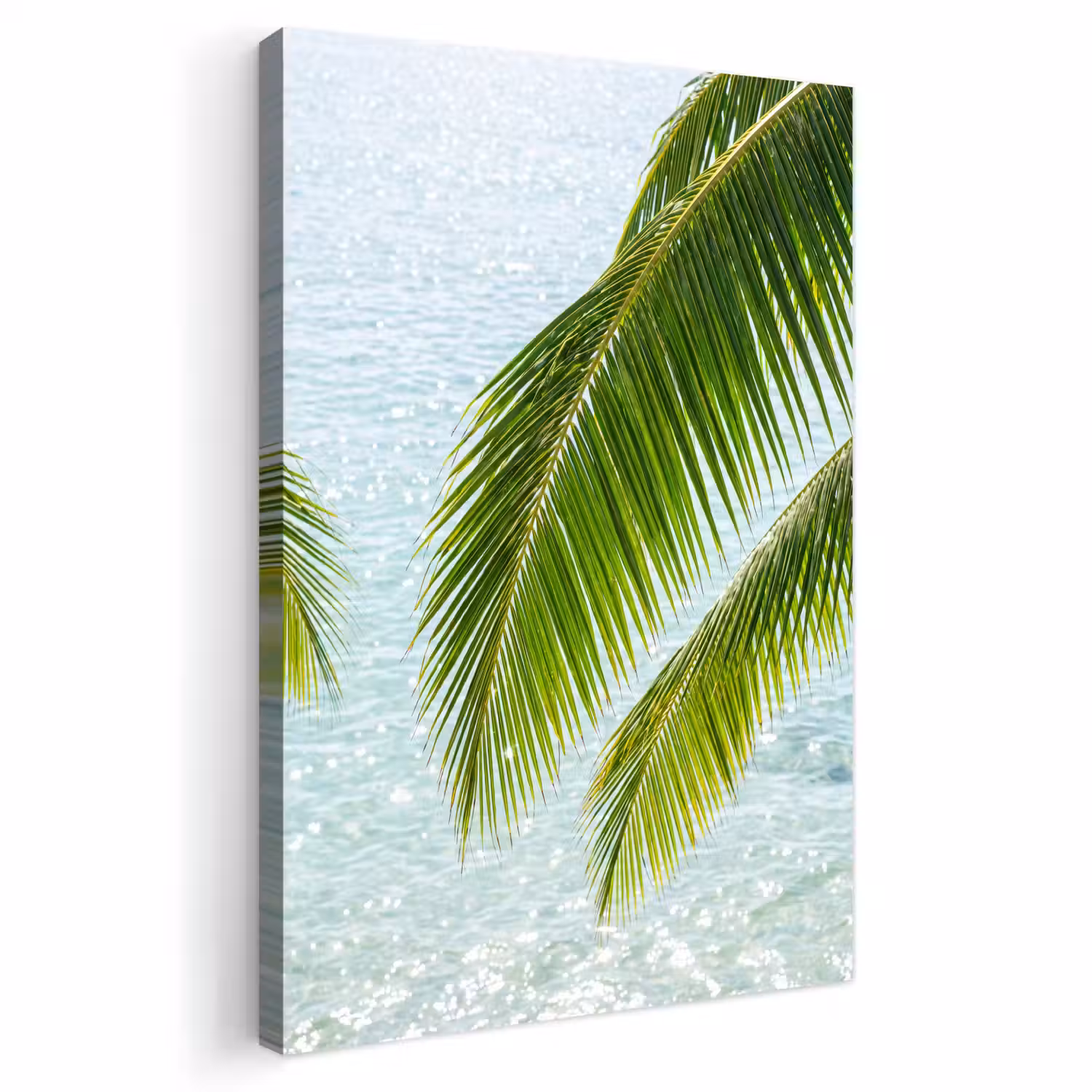 Boom - Bladeren - Water - Tropisch - Groen Tuinposter op houten frame 2 cm dik klein -3d