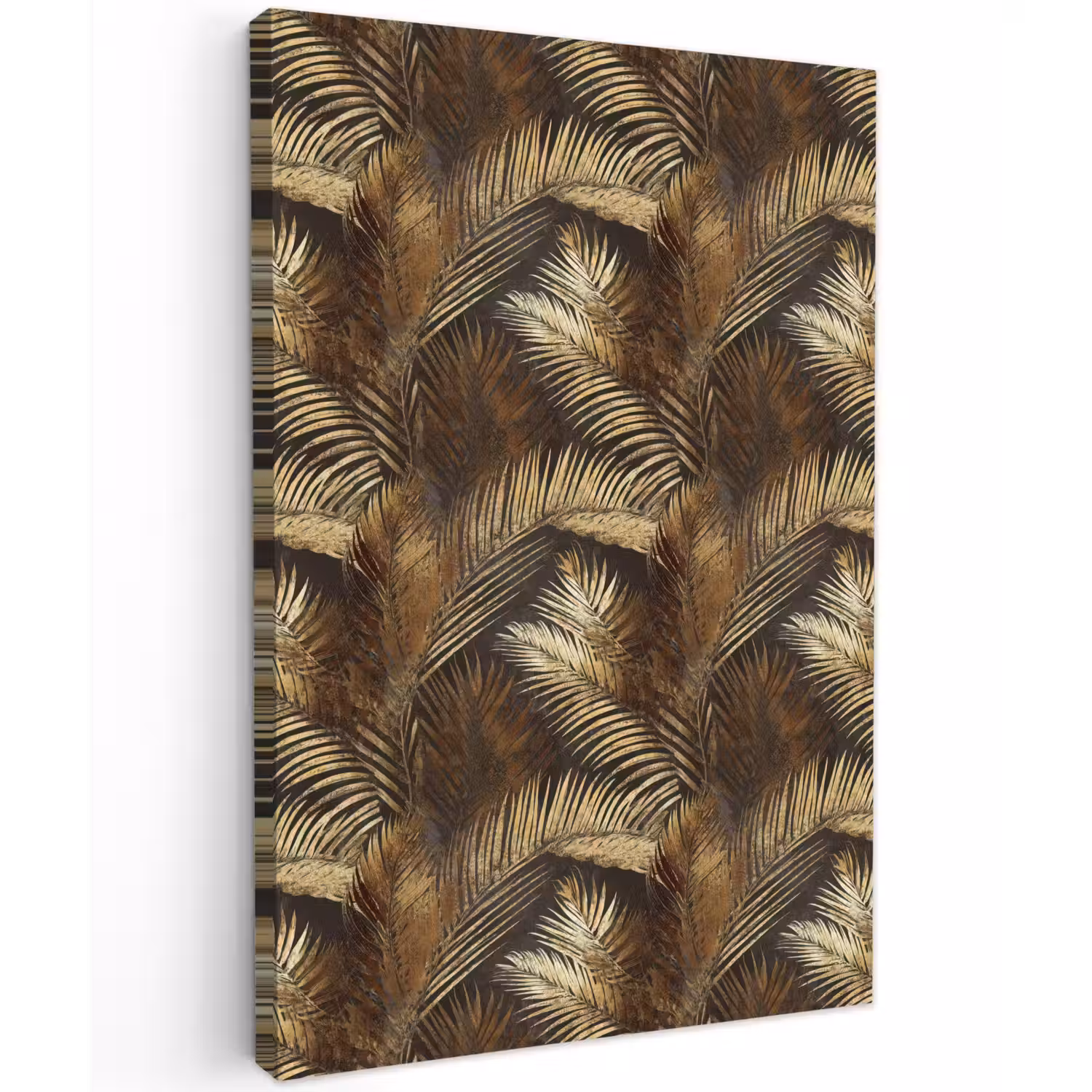 Tropisch - Bladeren - Goud Tuinposter op houten frame 2 cm dik klein 841 -3d