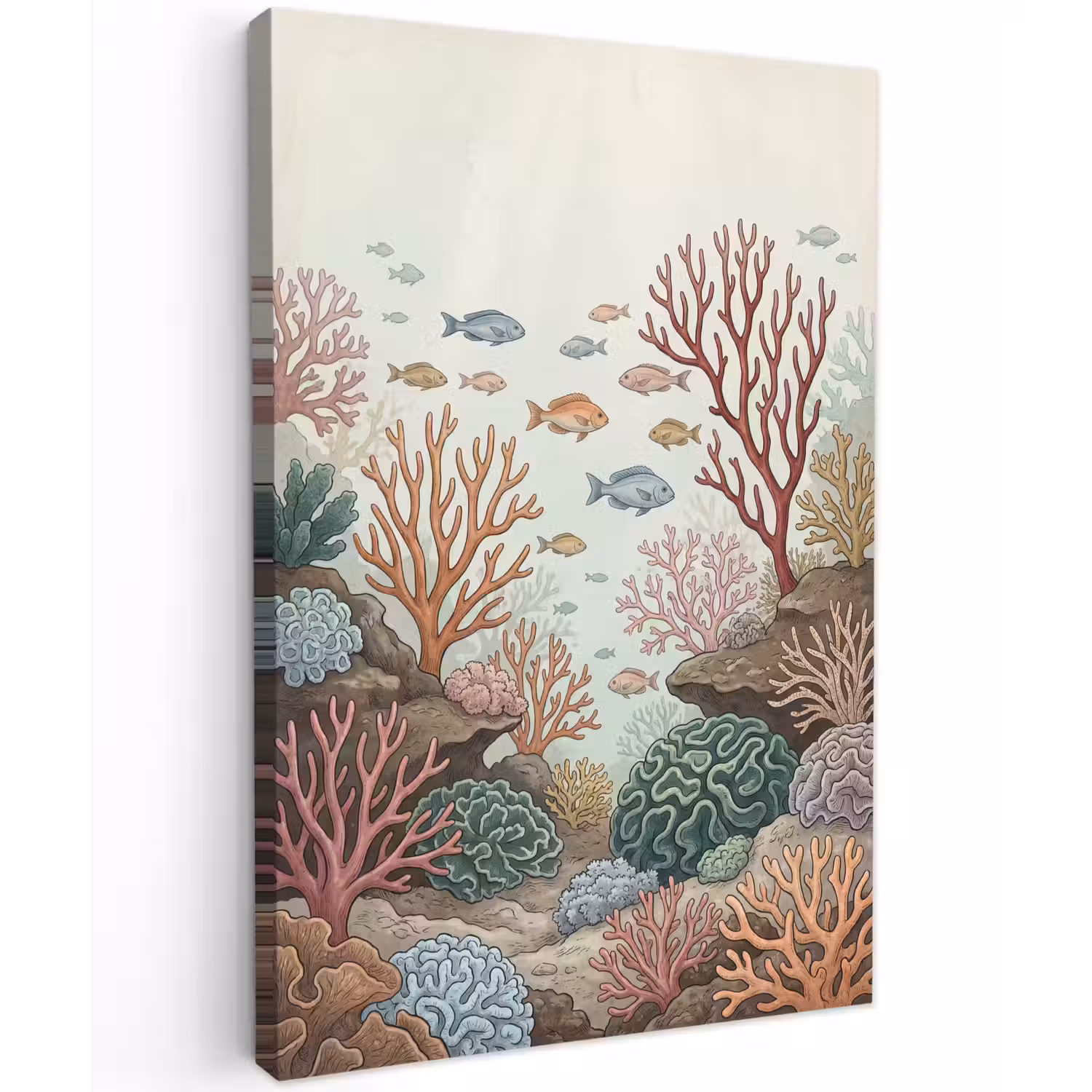 Onderwater - Koraal - Vis - Natuur Tuinposter op houten frame 2 cm dik klein -3d