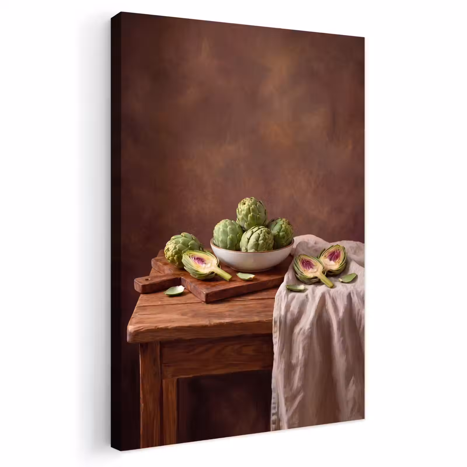 Outdoor Canvas Print - Vegetables - Artichoke - Kitchen - Groenten - Artisjok - Keuken Tuinposter op houten frame 2 cm dik klein