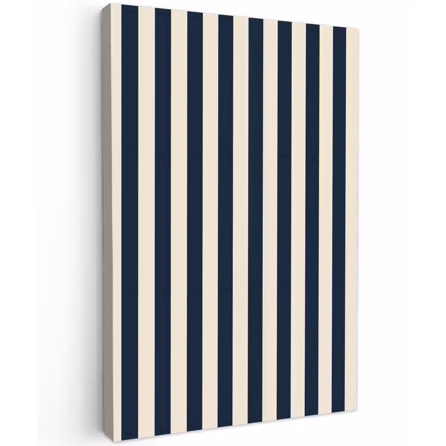 Verticale strepen - Blauw - Crème Tuinposter op houten frame 2 cm dik klein 841 -3d