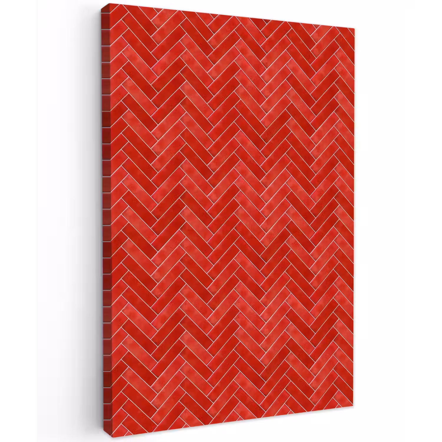 Visgraat - Tegel - Rood Tuinposter op houten frame 2 cm dik klein 841 -3d