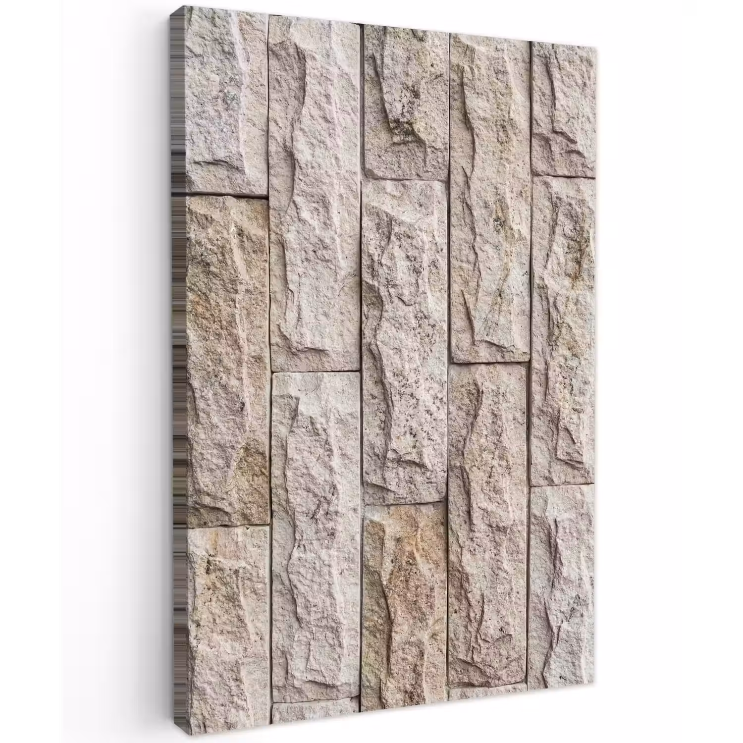 Muur - Steen - Ruw - Beige - Textuur Tuinposter op houten frame 2 cm dik klein -3d