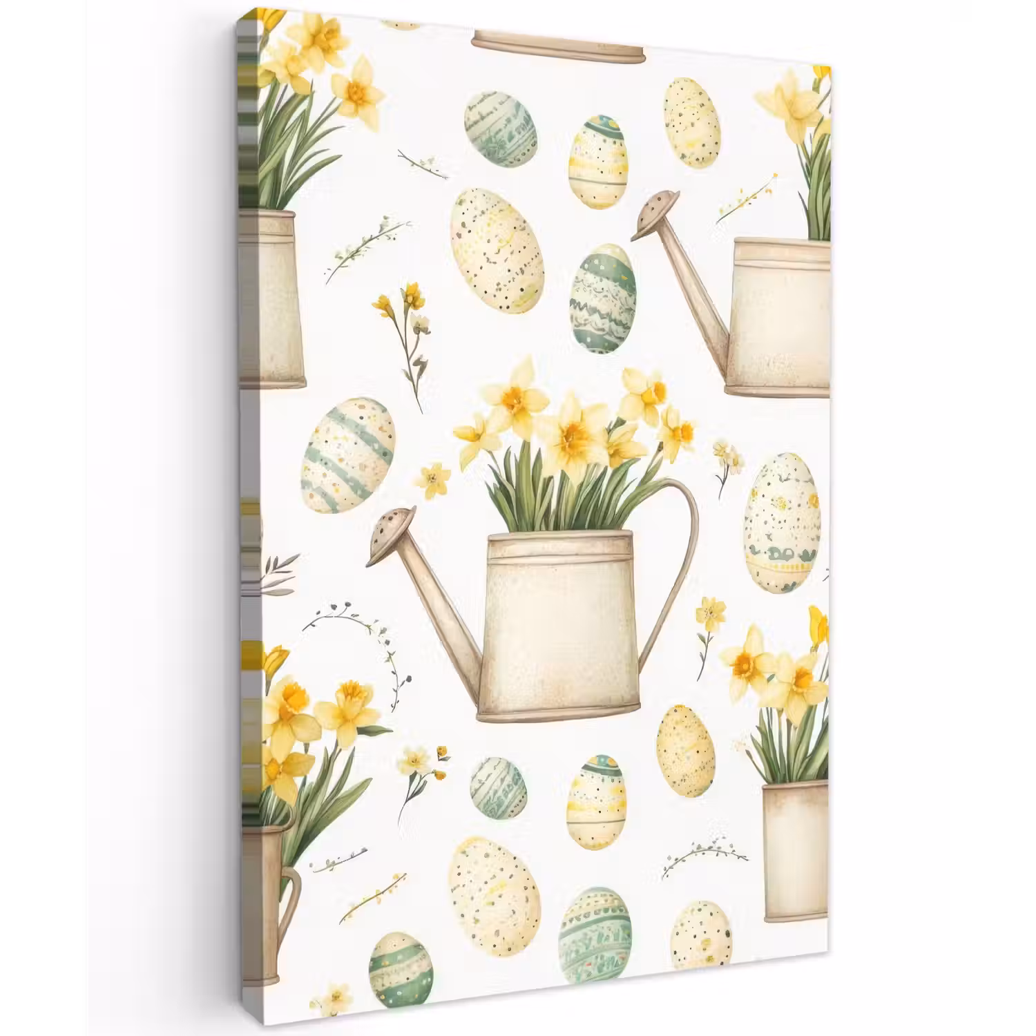 Gieter - Bloemen - Eieren Tuinposter op houten frame 2 cm dik klein -3d