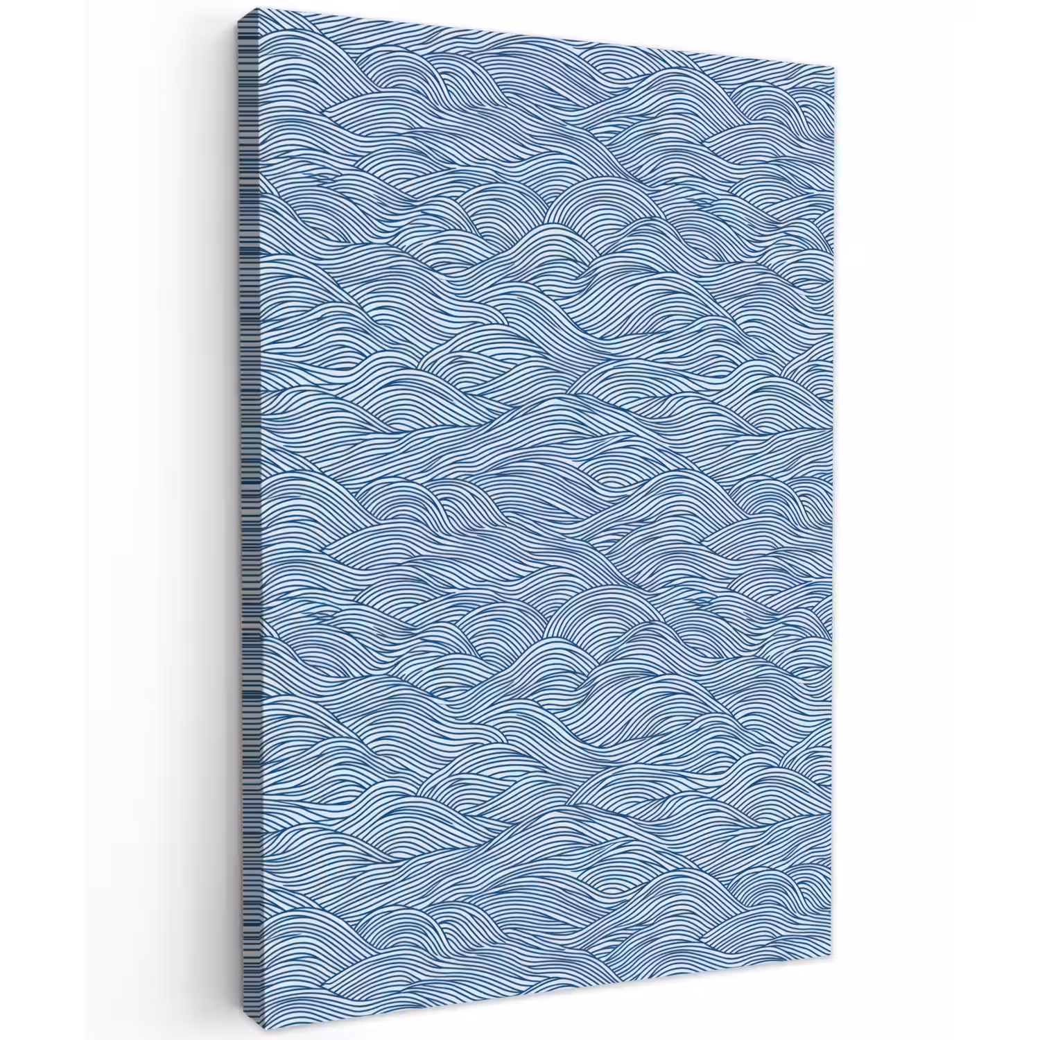 Golven - Ritmisch - Blauw Tuinposter op houten frame 2 cm dik klein 841 -3d