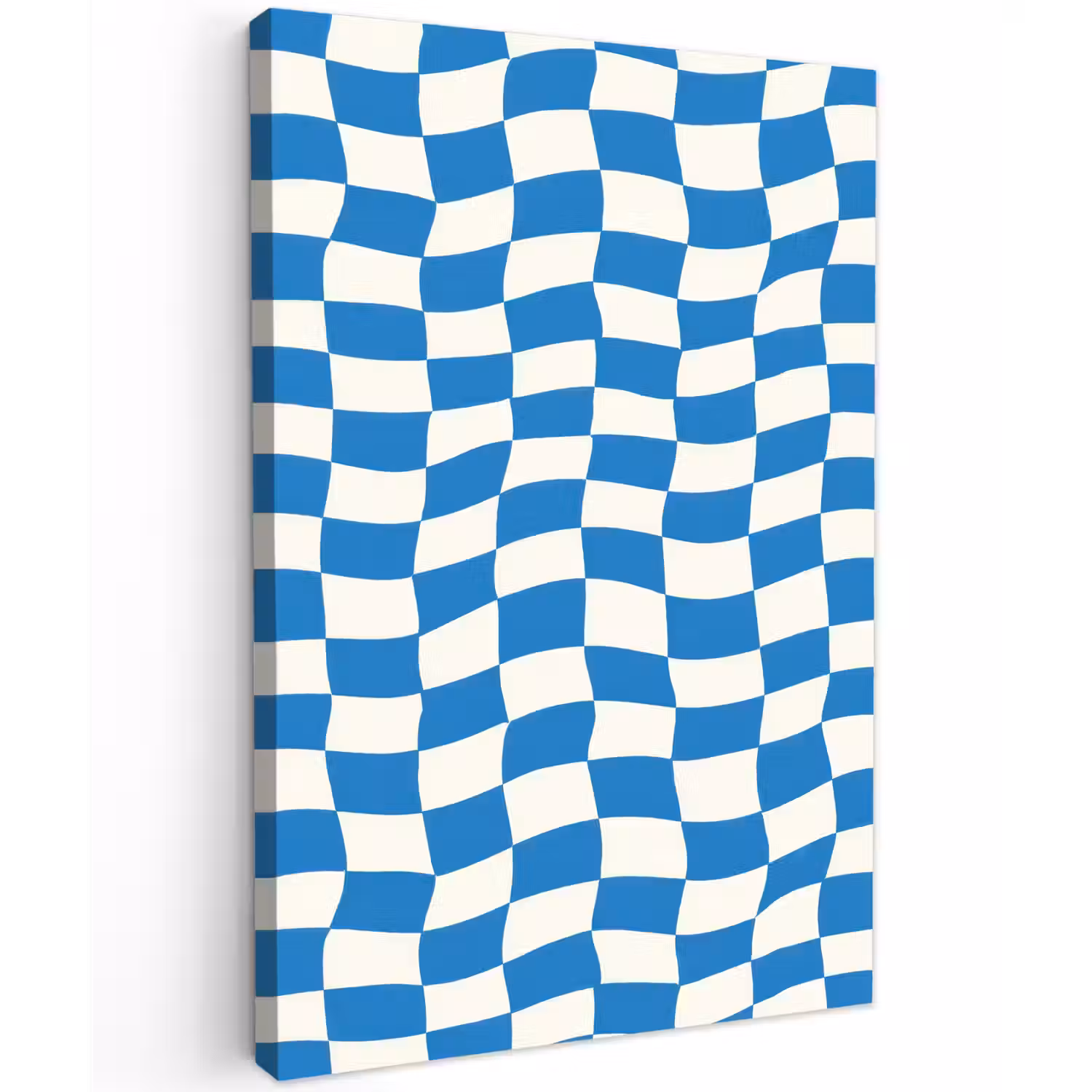 Golvend - Patroon - Blauw Tuinposter op houten frame 2 cm dik klein 841 -3d