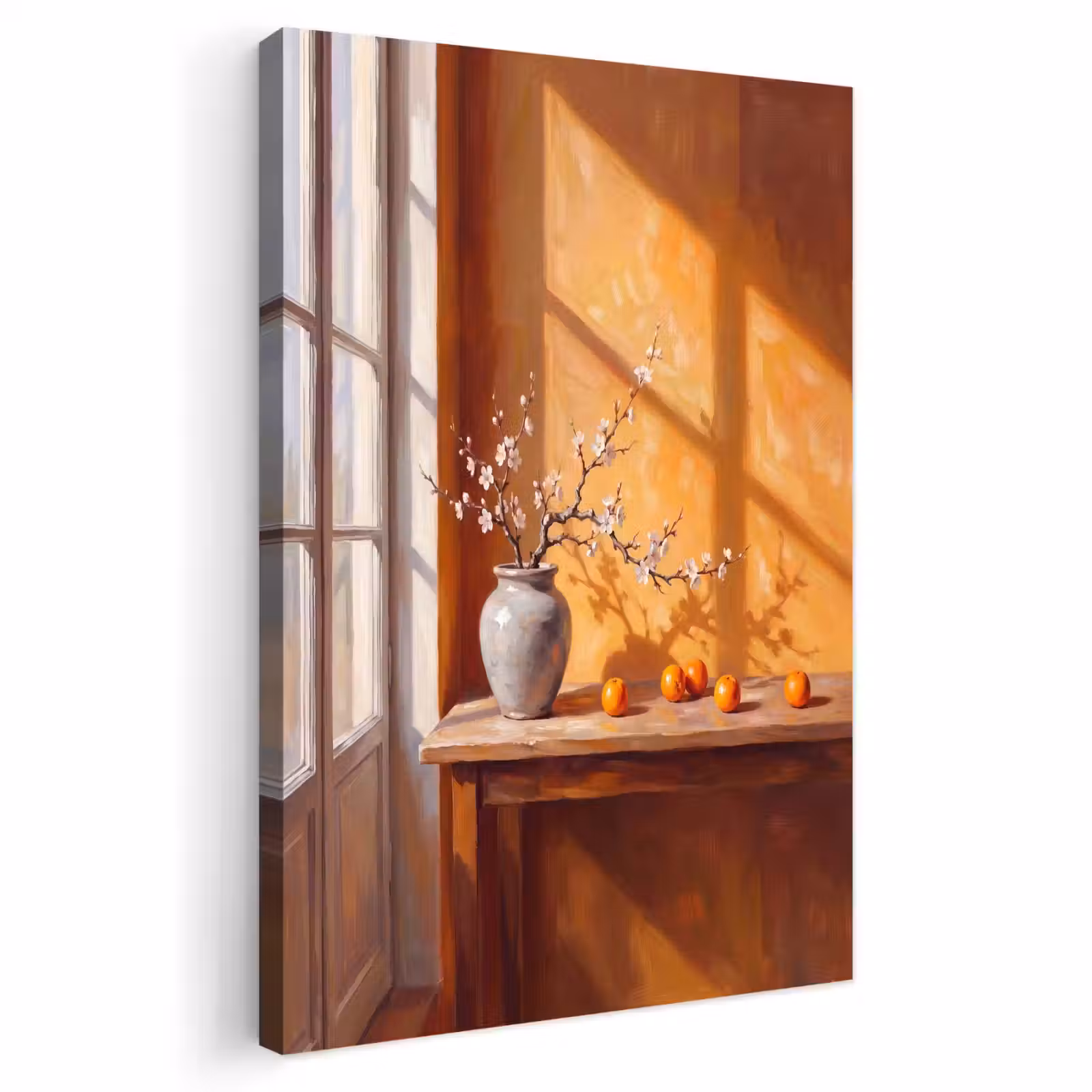 Outdoor Canvas Print - White Flowers - Still Life - Witte bloemen - Stilleven Tuinposter op houten frame 2 cm dik klein