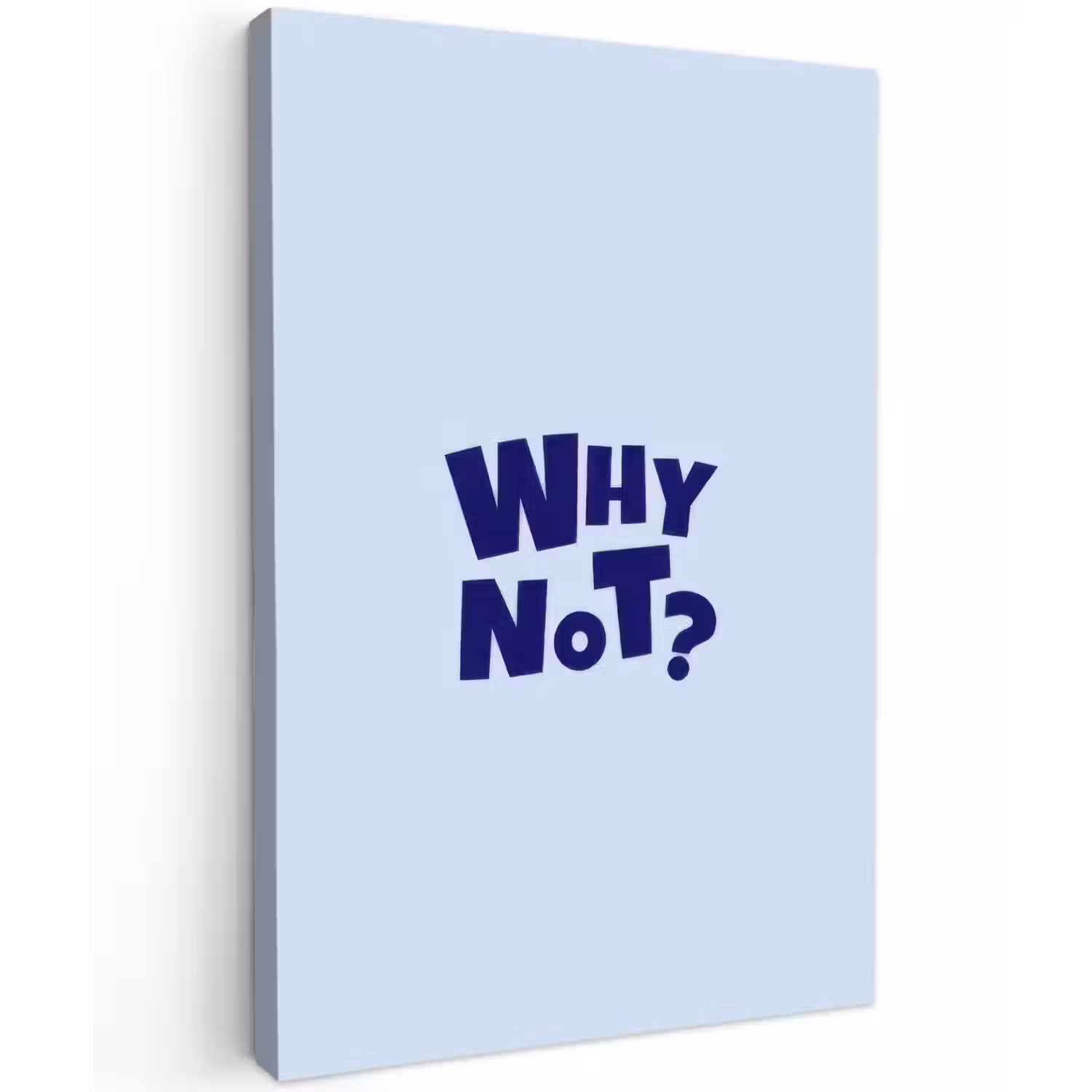 Why not - Blauw - Licht blauw - Quote Tuinposter op houten frame 2 cm dik klein -3d