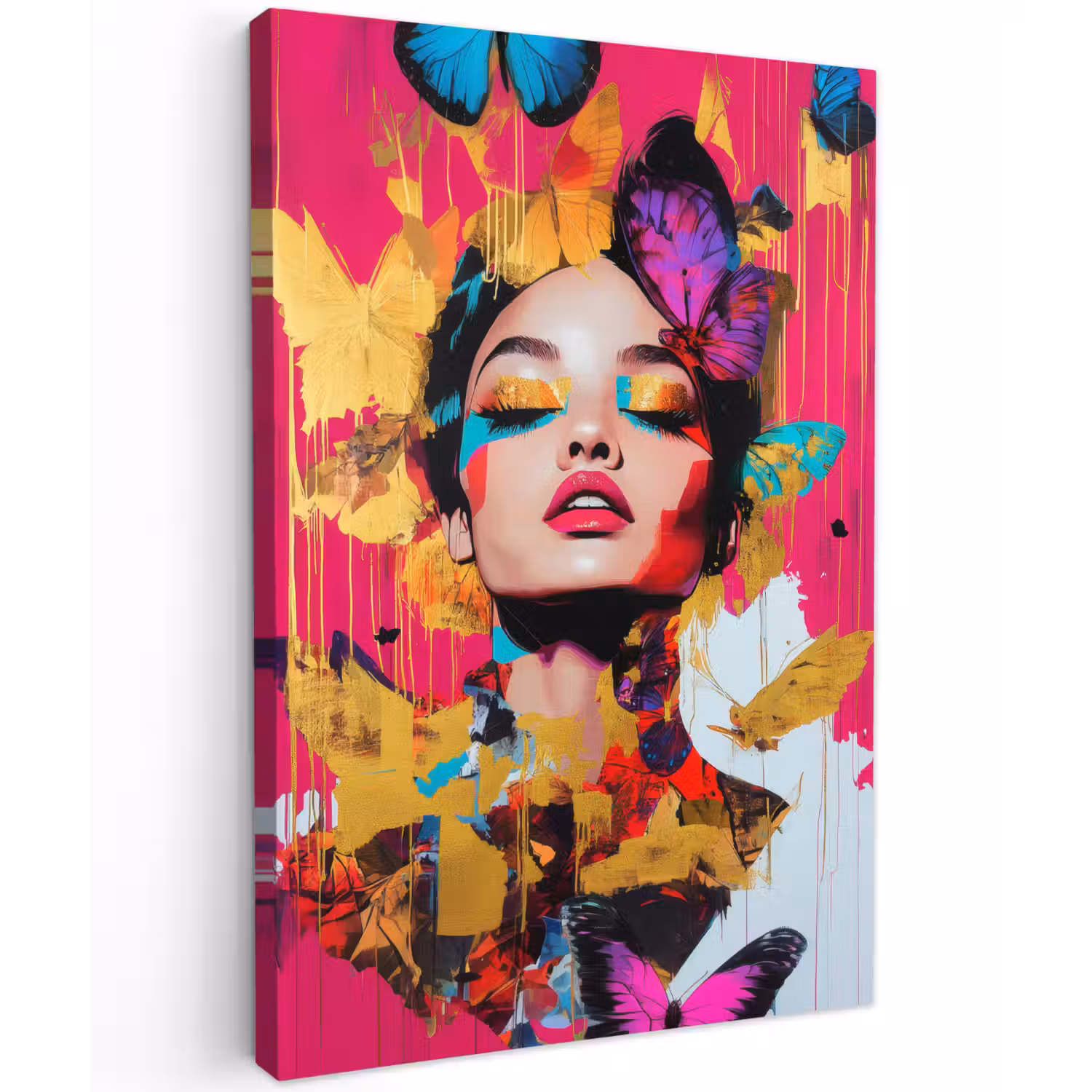 Vrouw - Abstract - Kleurrijk Tuinposter op houten frame 2 cm dik klein -3d