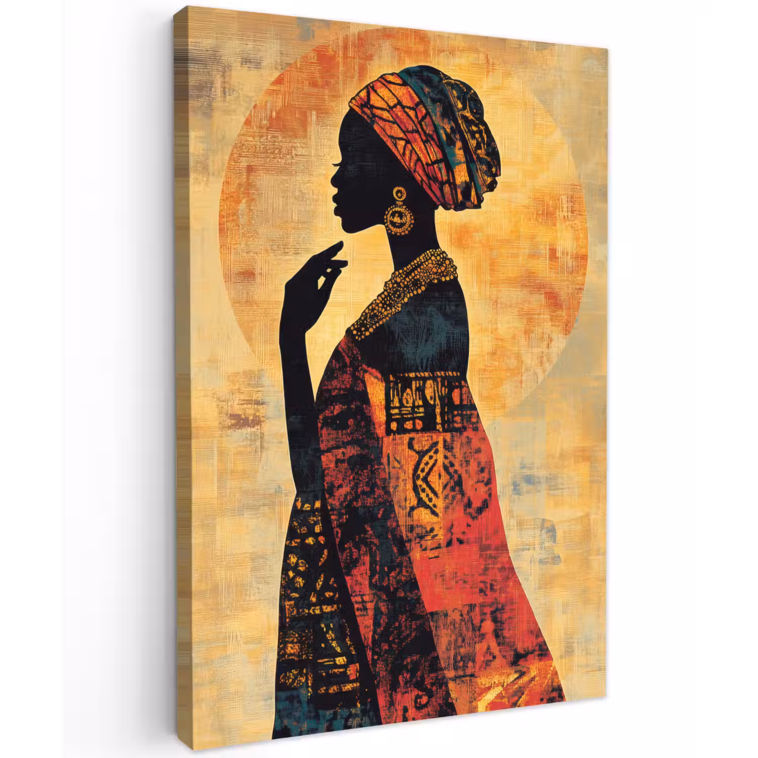 Vrouw - Silhouet - Patronen - Sierlijk Tuinposter op houten frame 2 cm dik klein -3d
