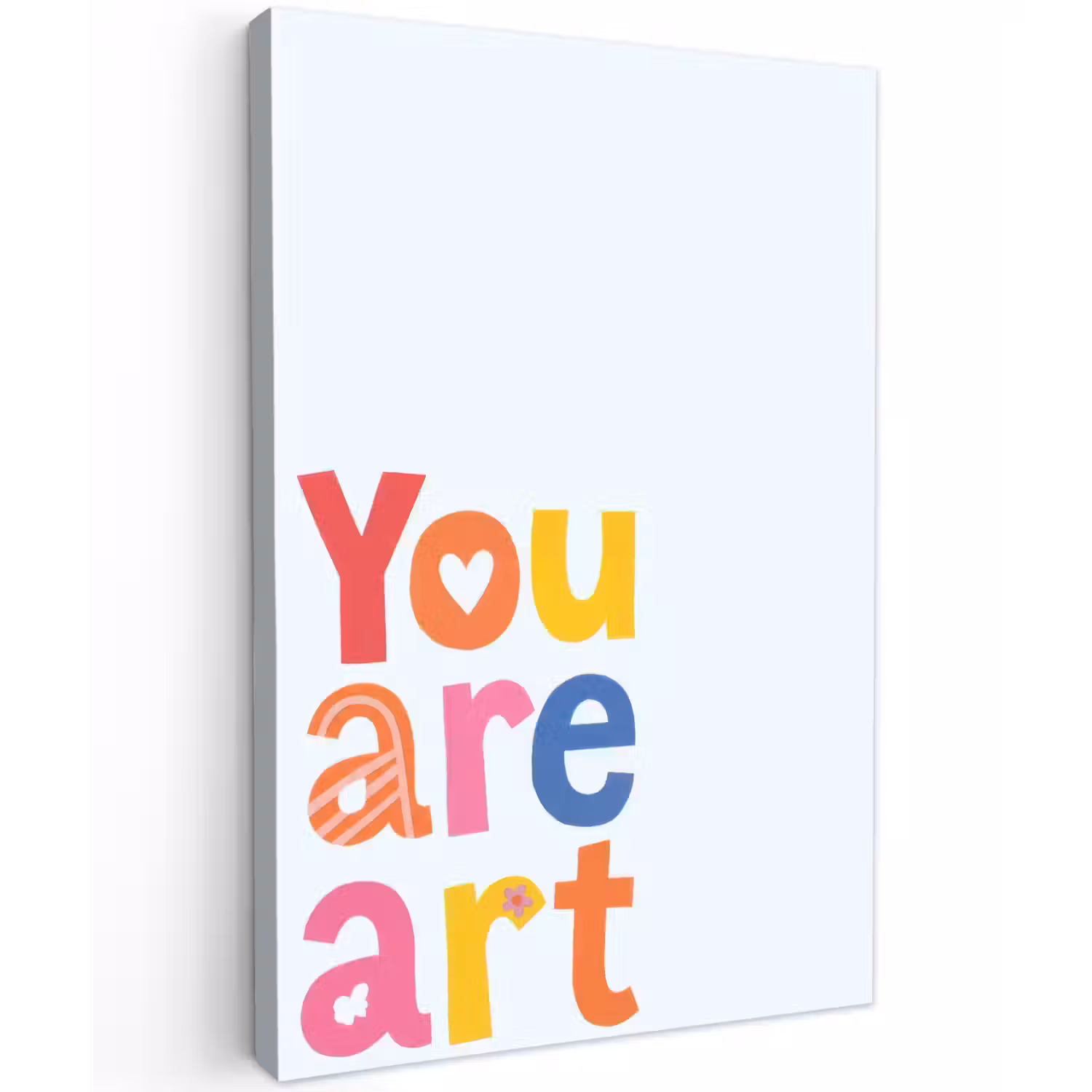 You are art - Kleurrijk - Grafisch Tuinposter op houten frame 2 cm dik klein -3d