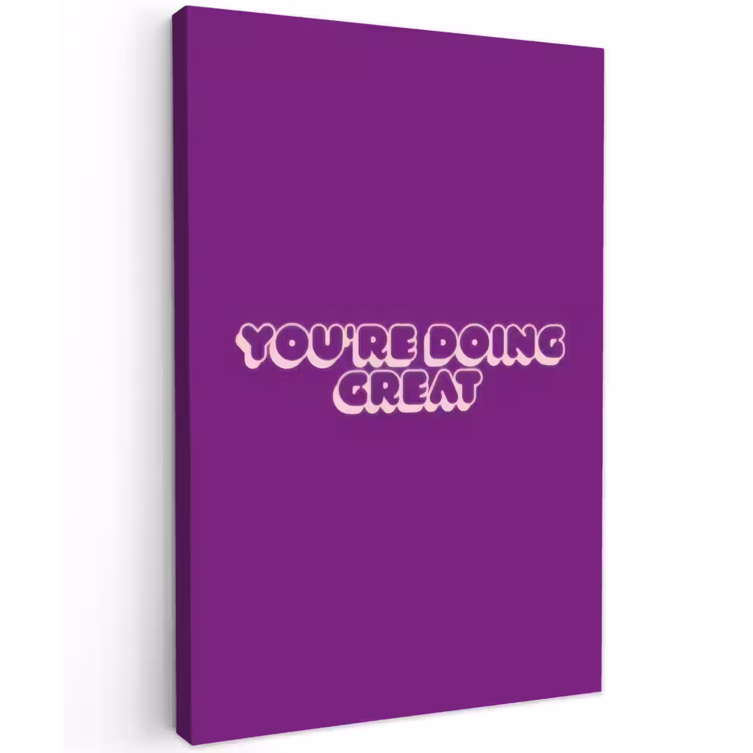 You're doing great - Paars - Bubble letters Tuinposter op houten frame 2 cm dik klein -3d