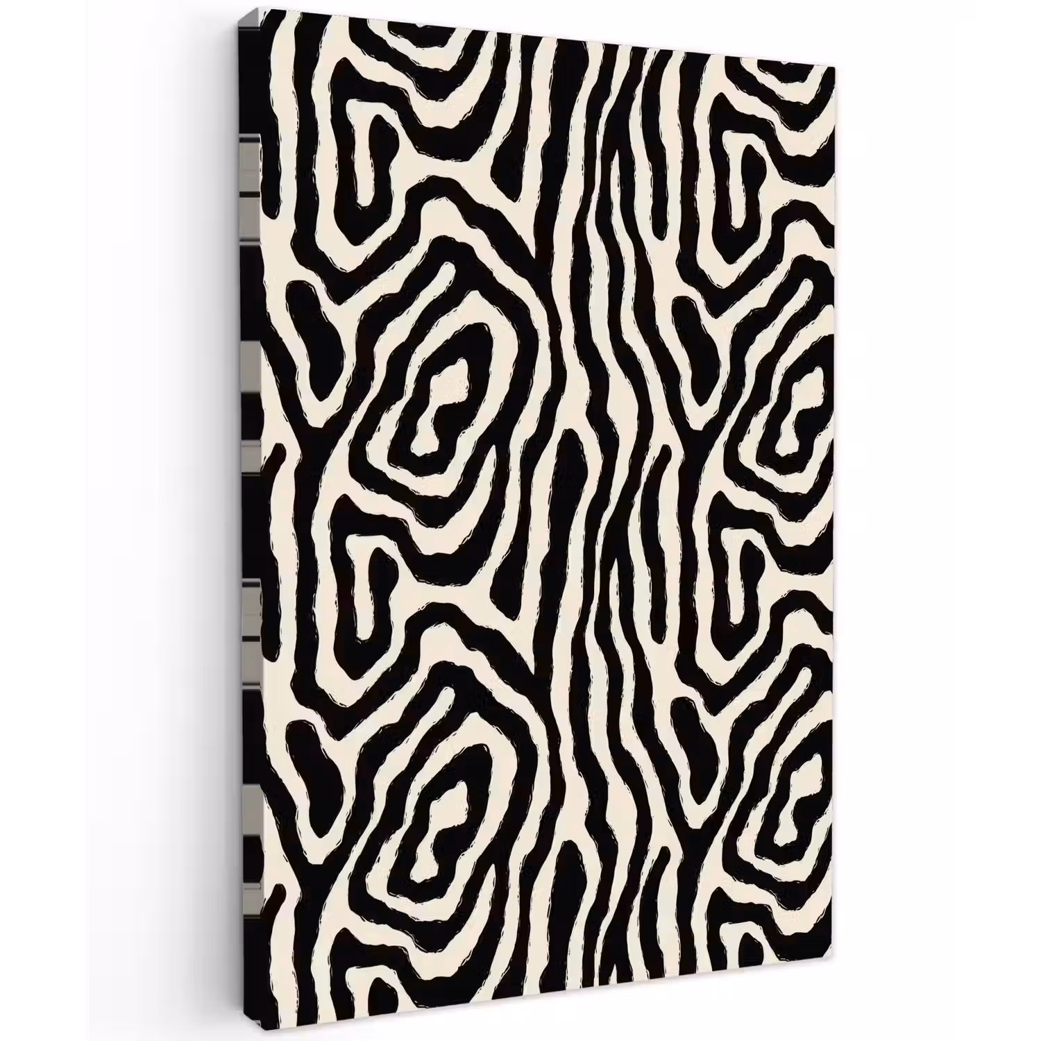 Zebra - Zwart - Abstract Tuinposter op houten frame 2 cm dik klein 841 -3d