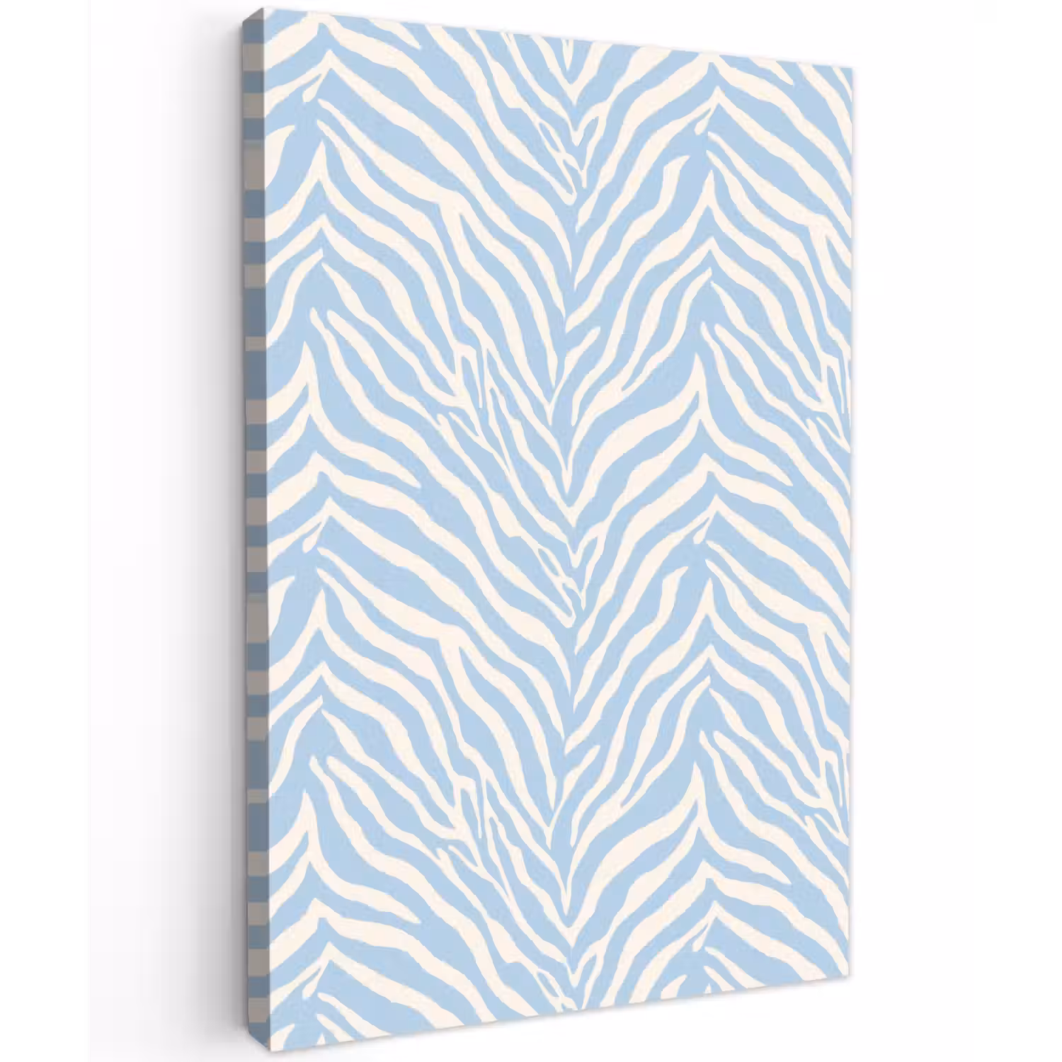 Zebra - Motief - Blauw - Wit Tuinposter op houten frame 2 cm dik klein 841 -3d