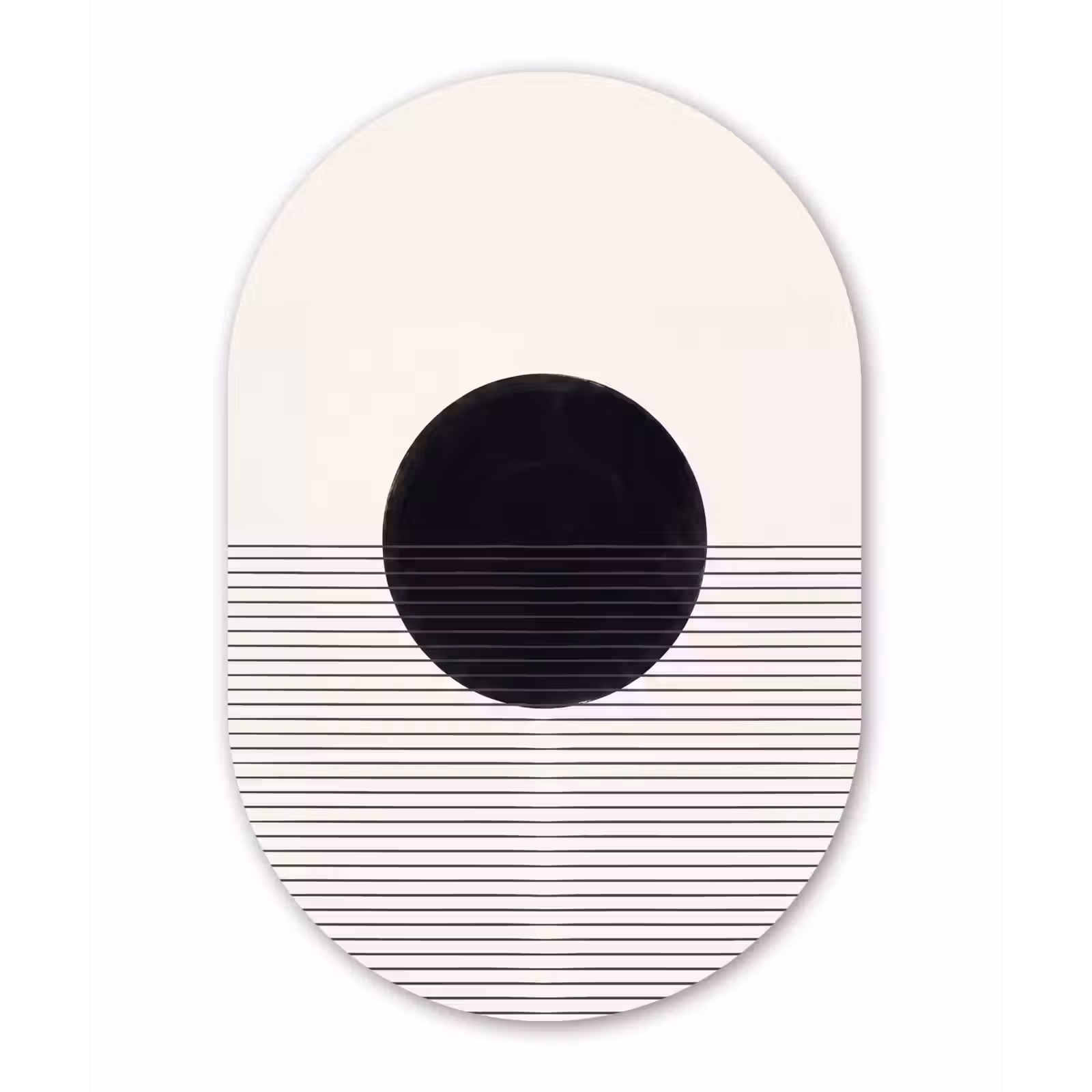 Oval - Glass - Circle - Lines - Abstract - Cirkel - Lijnen - Abstract Wandcirkel Ovaal Glas middel