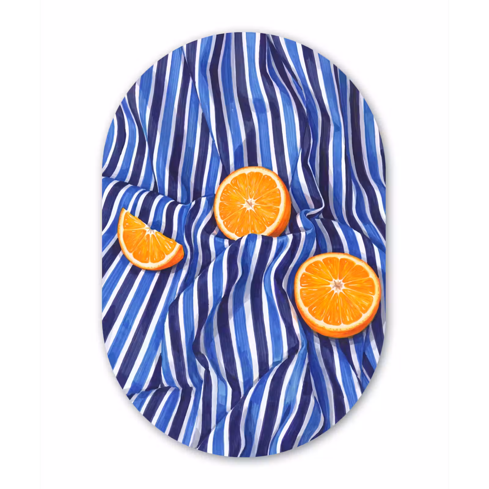 Oval - Glass - Food - Fruit - Orange - Eten - Fruit - Oranje Wandcirkel Ovaal Glas middel