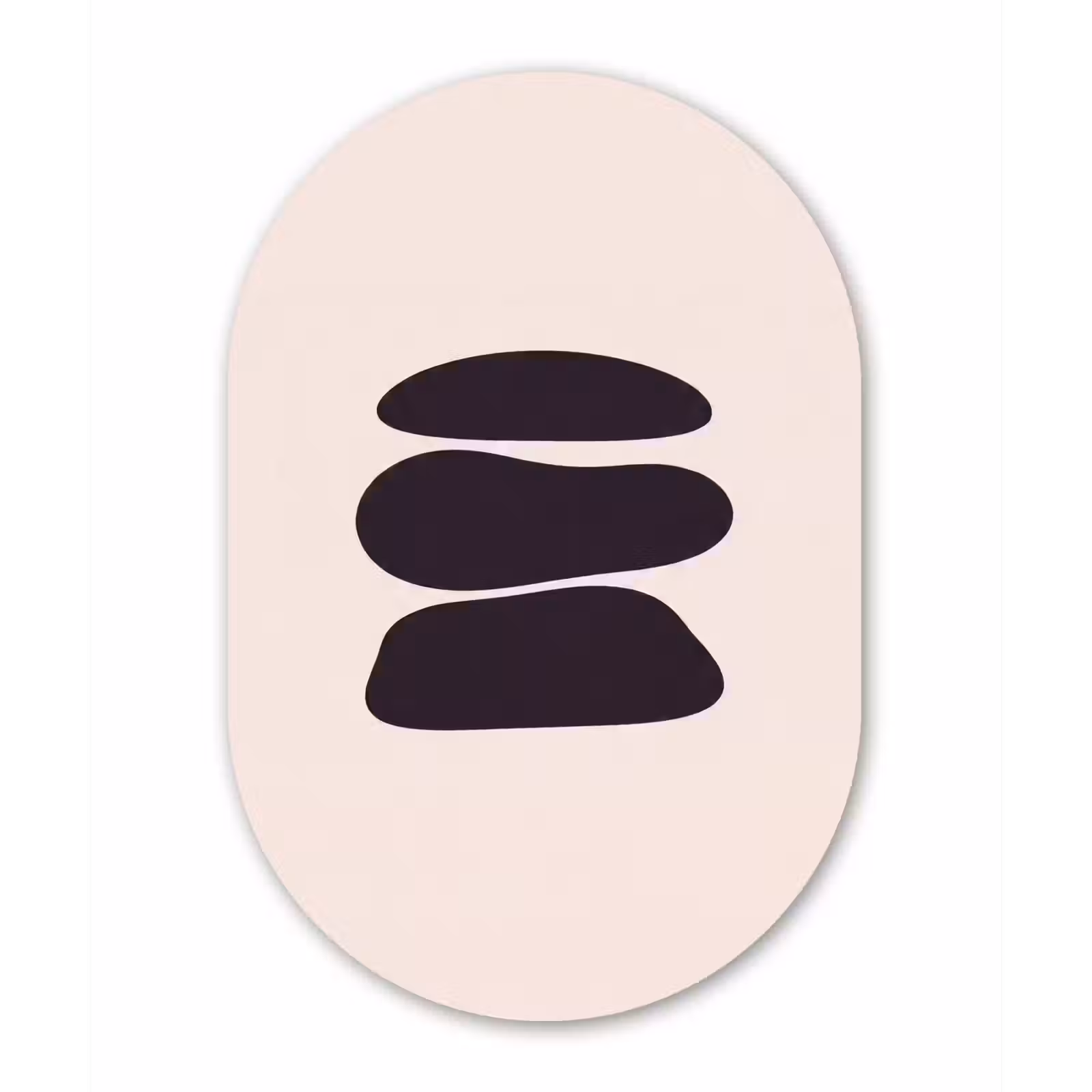 Oval - Glass - Shapes - Organic - Black - Vormen - Organisch - Zwart Wandcirkel Ovaal Glas middel
