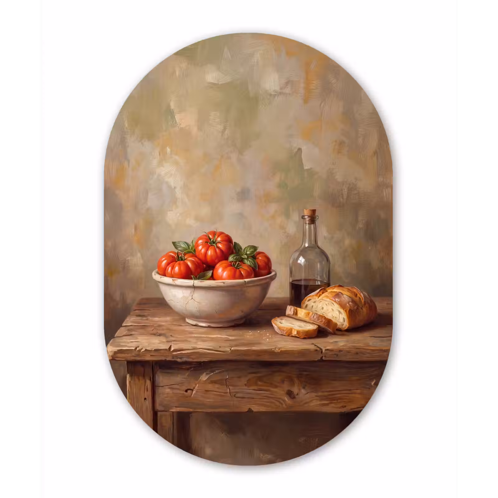 Oval - Glass - Tomatoes - Bowl - Food - Tomaten - Kom - Eten Wandcirkel Ovaal Glas middel