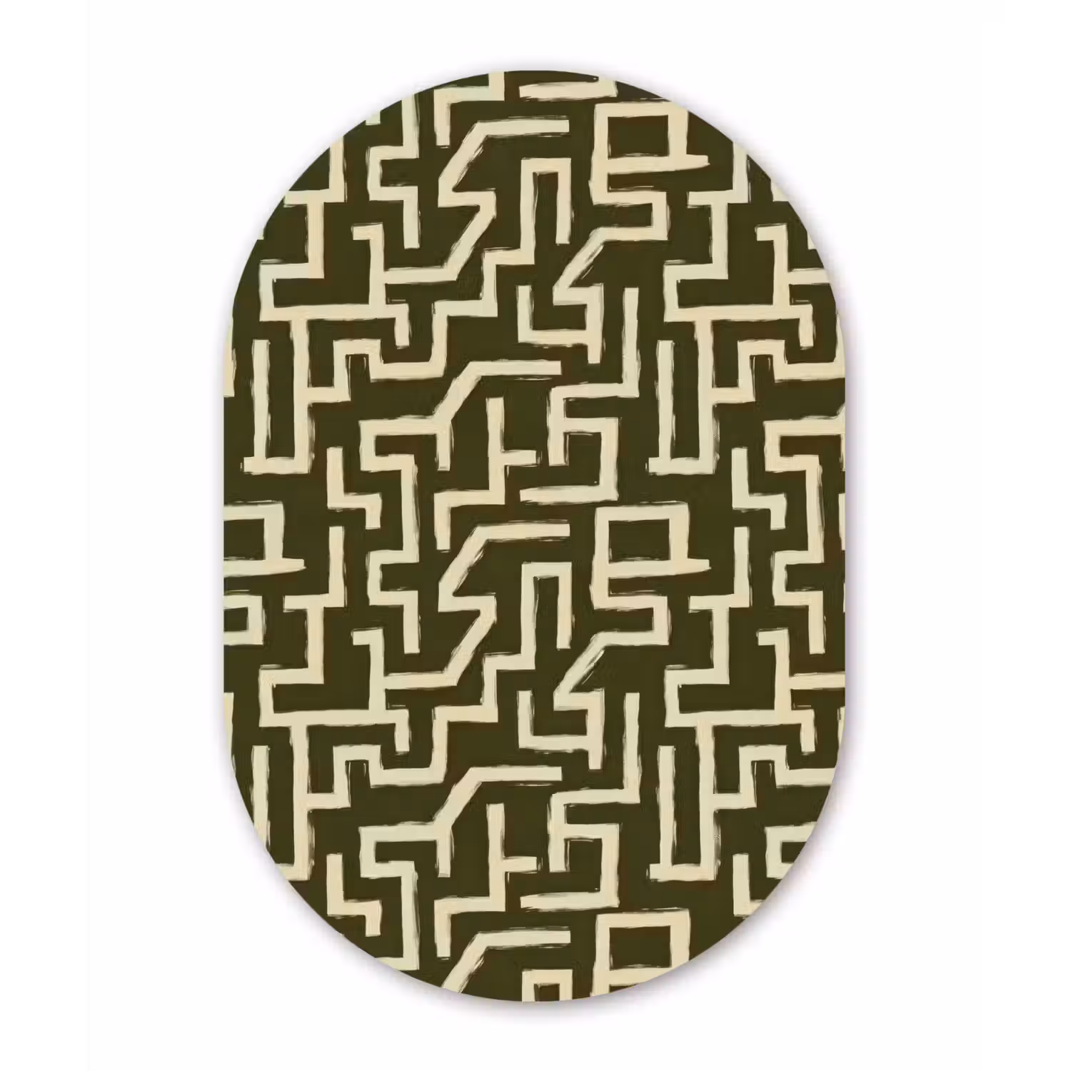 Abstract - Lijnen - Groen Wandcirkel Ovaal Forex klein 630 -3d