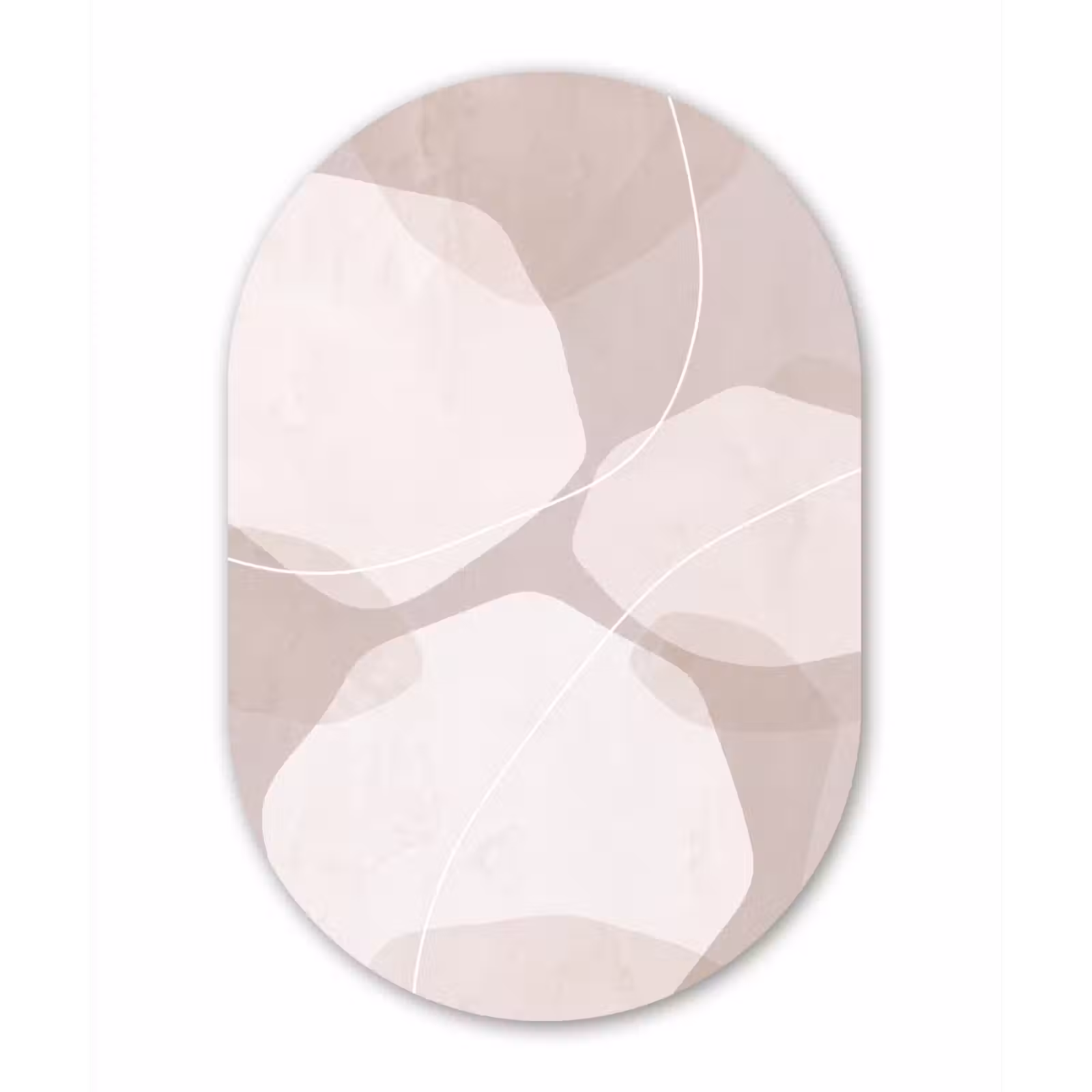 Oval - Plastic - Abstract - Shapes - Beige - Abstract - Vormen - Beige Wandcirkel Ovaal Forex klein