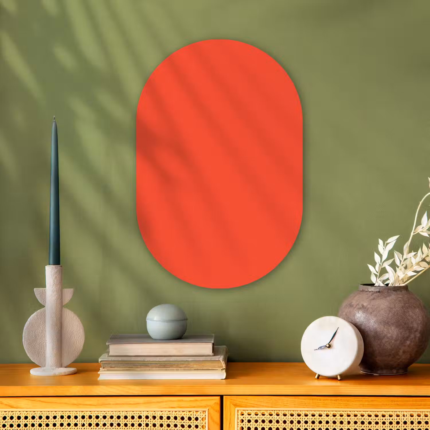Burnt - Coral - Oranje Wandcirkel Ovaal Forex klein 630 -sfeer2