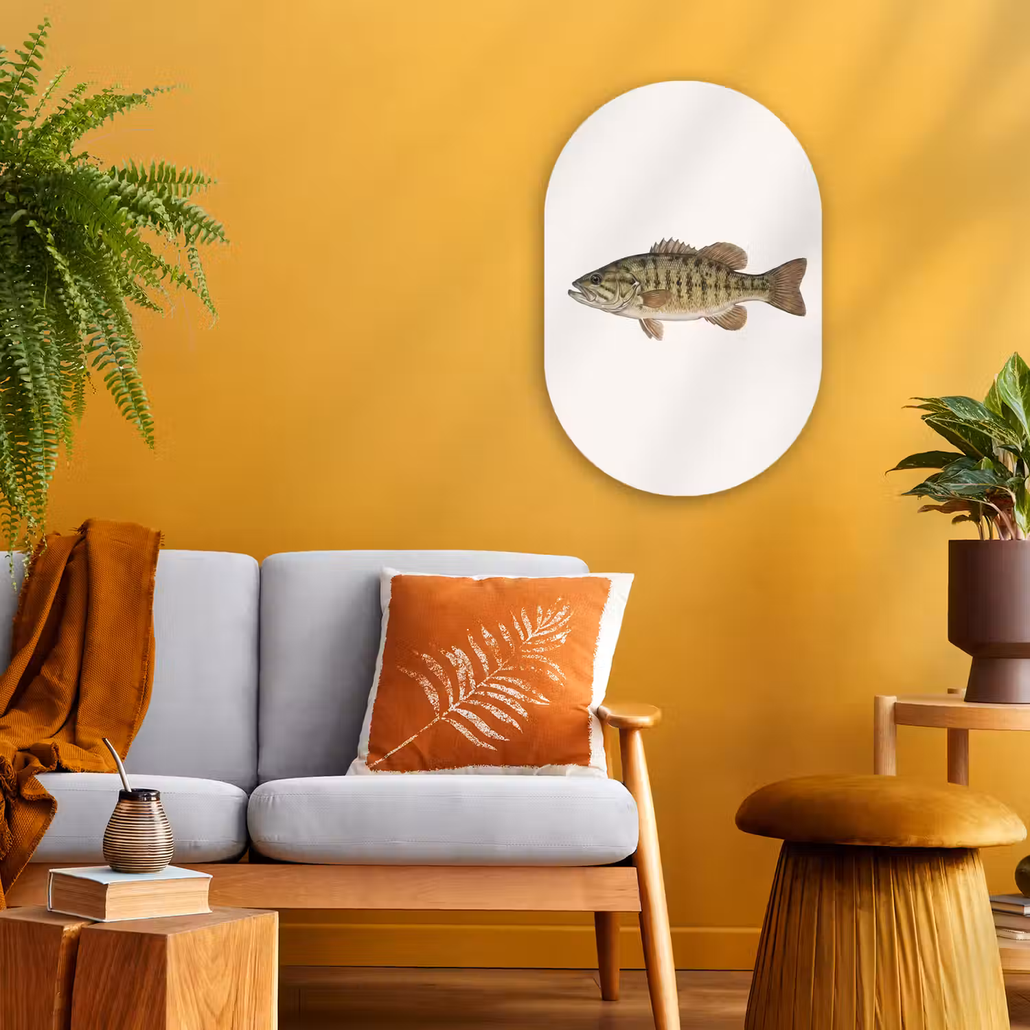 Vissen - Natuur - Vintage Wandcirkel Ovaal Forex klein -sfeer4