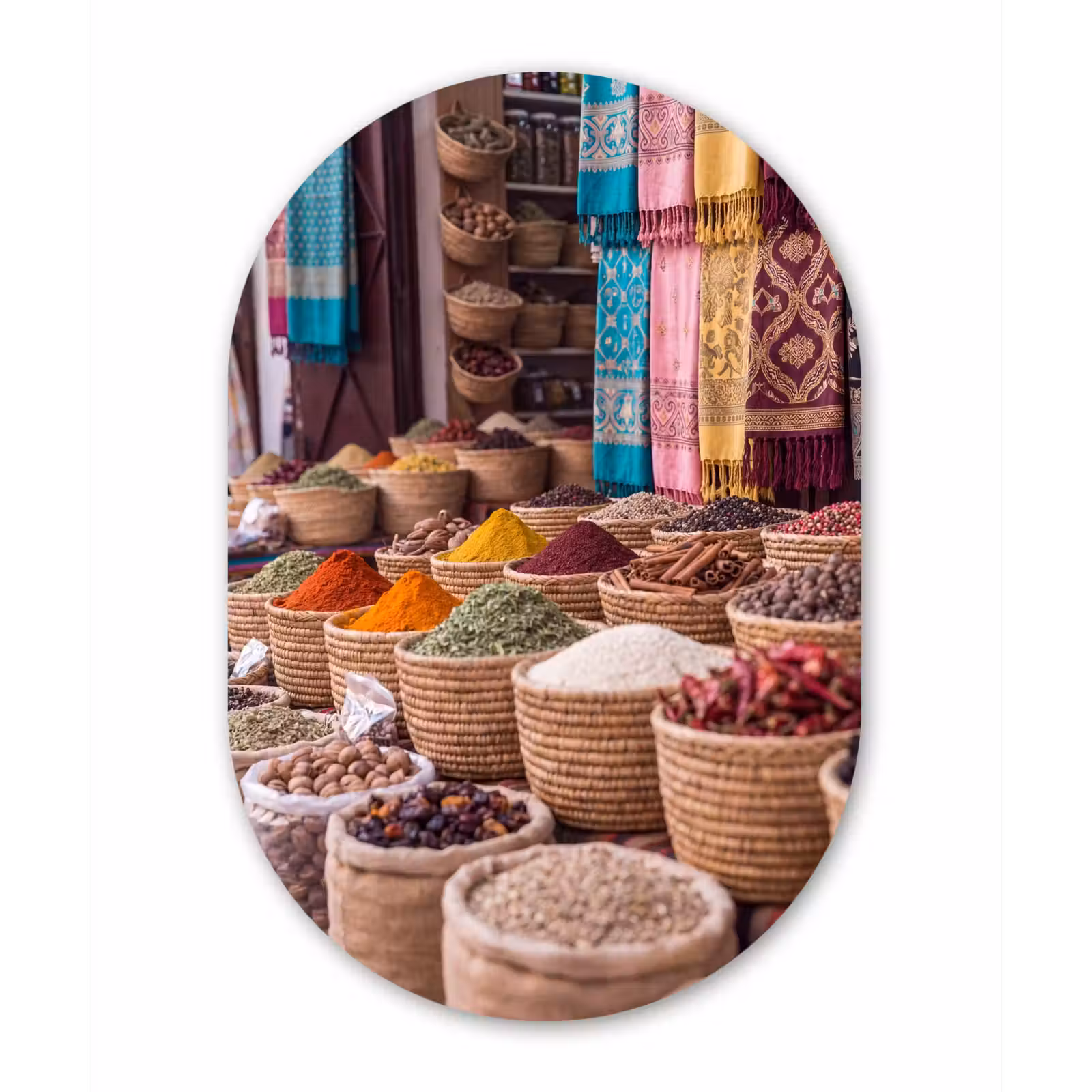 Oval - Plastic - Herbs - Baskets - Oriental - Kruiden - Manden - Oosters Wandcirkel Ovaal Forex klein
