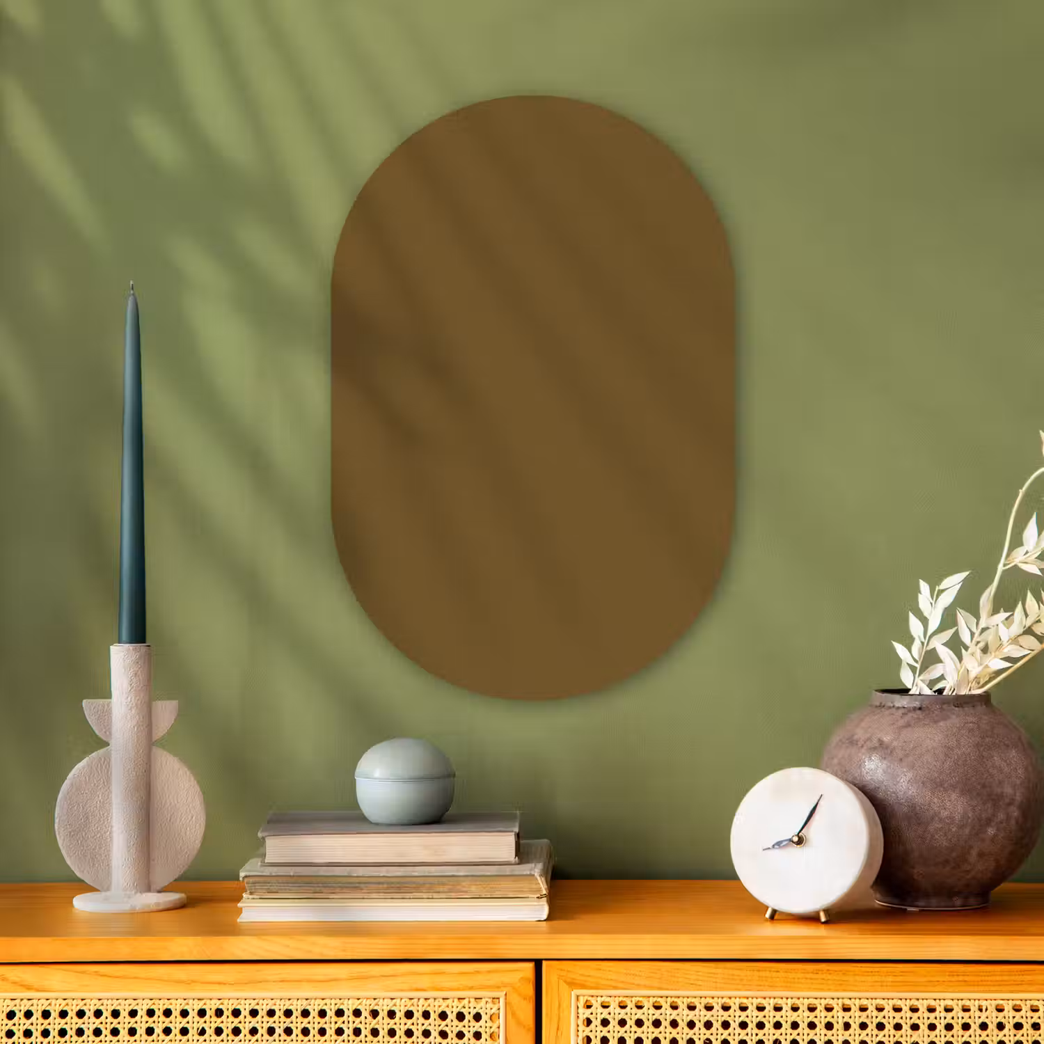 Hunter - Groen - Herfst Wandcirkel Ovaal Forex klein 630 -sfeer2