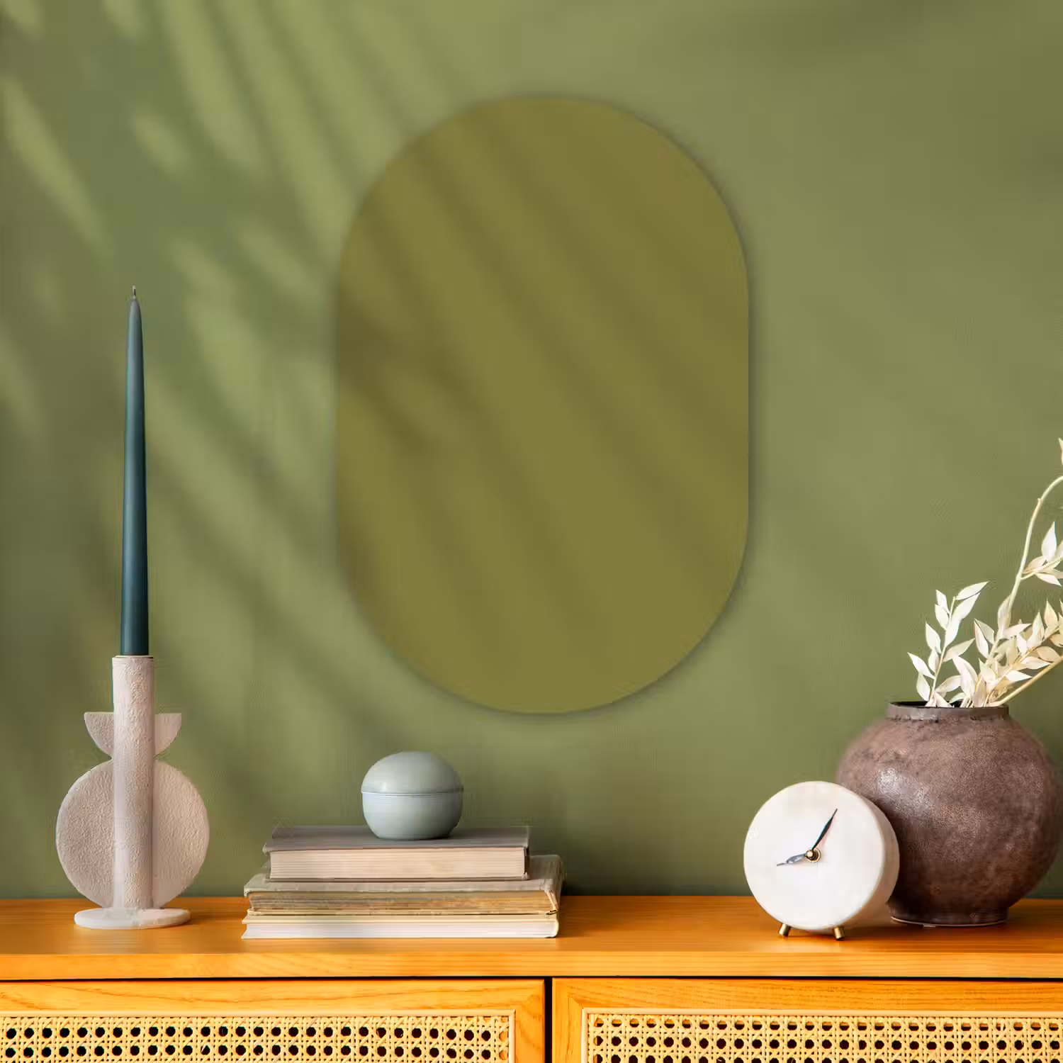 Juniper - Groen - Organisch Wandcirkel Ovaal Forex klein 630 -sfeer2