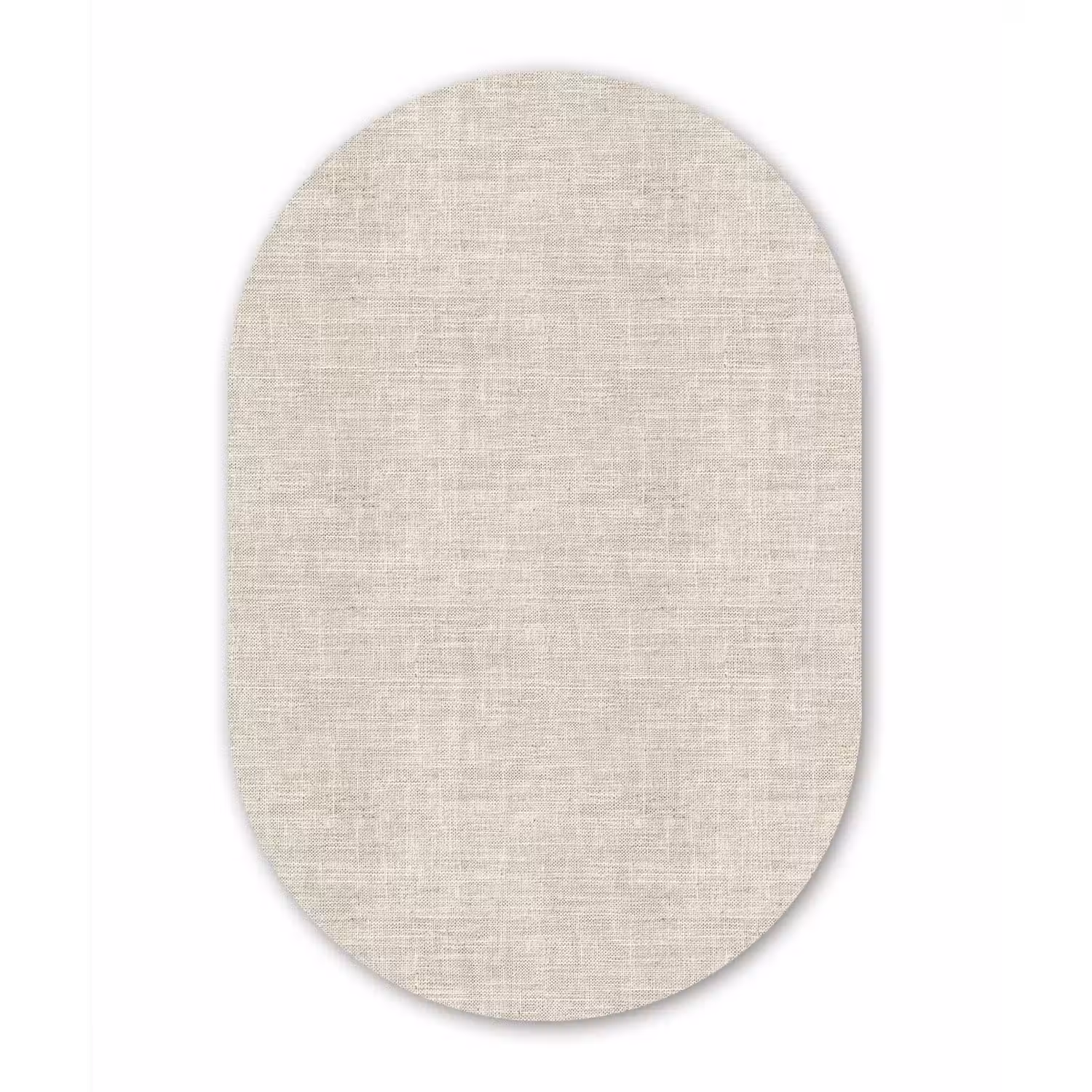 Linnen - Textuur - Beige Wandcirkel Ovaal Forex klein 630 -3d