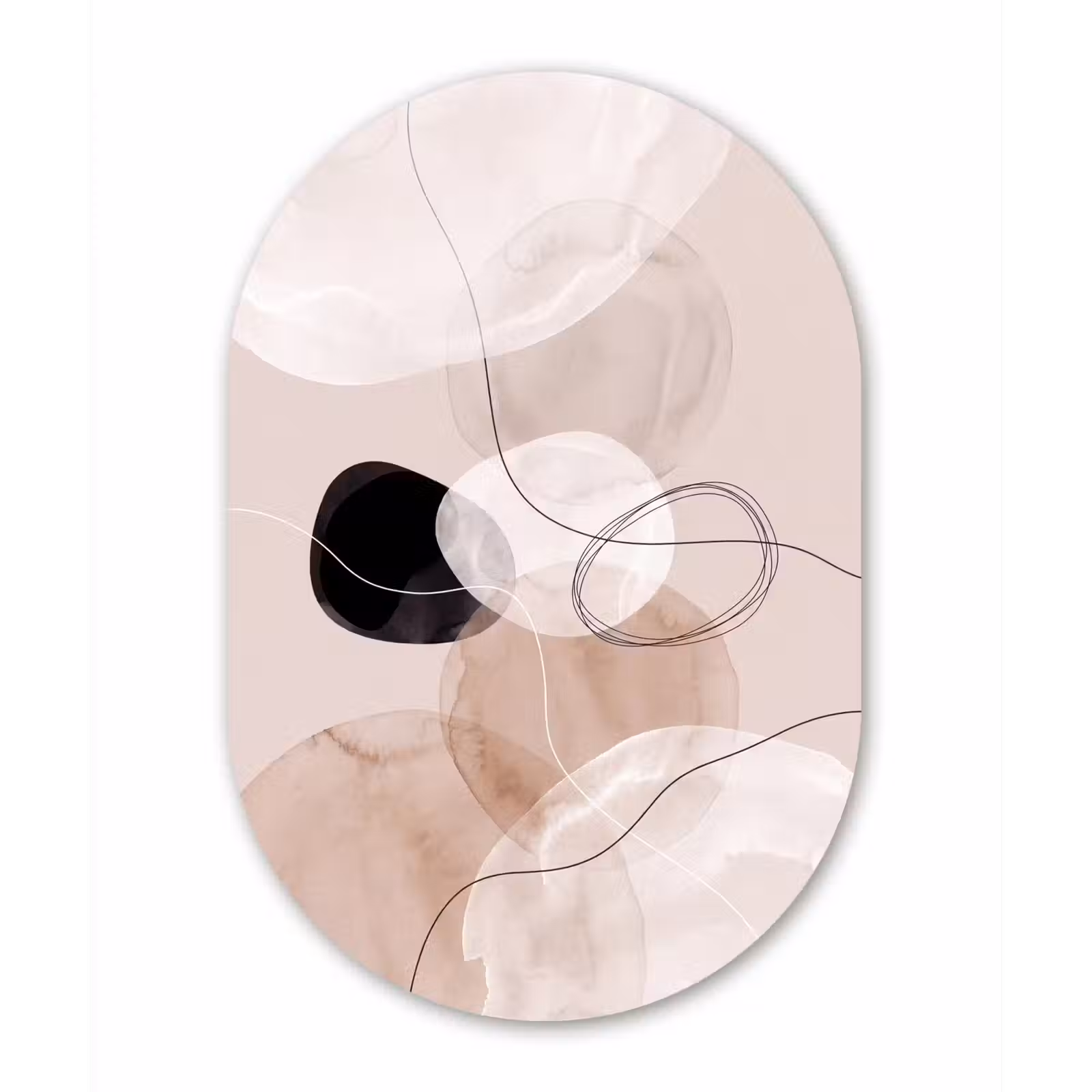 Oval - Plastic - Lines - Wavy - Art - Lijnen - Golvend - Kunst Wandcirkel Ovaal Forex klein