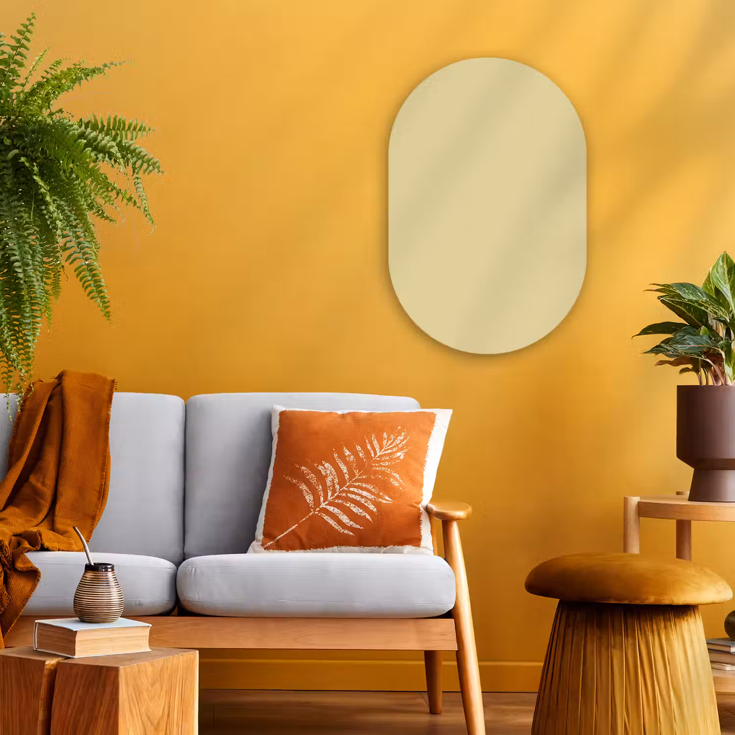 Mellow - Touch - Geel Wandcirkel Ovaal Forex klein 630 -sfeer4