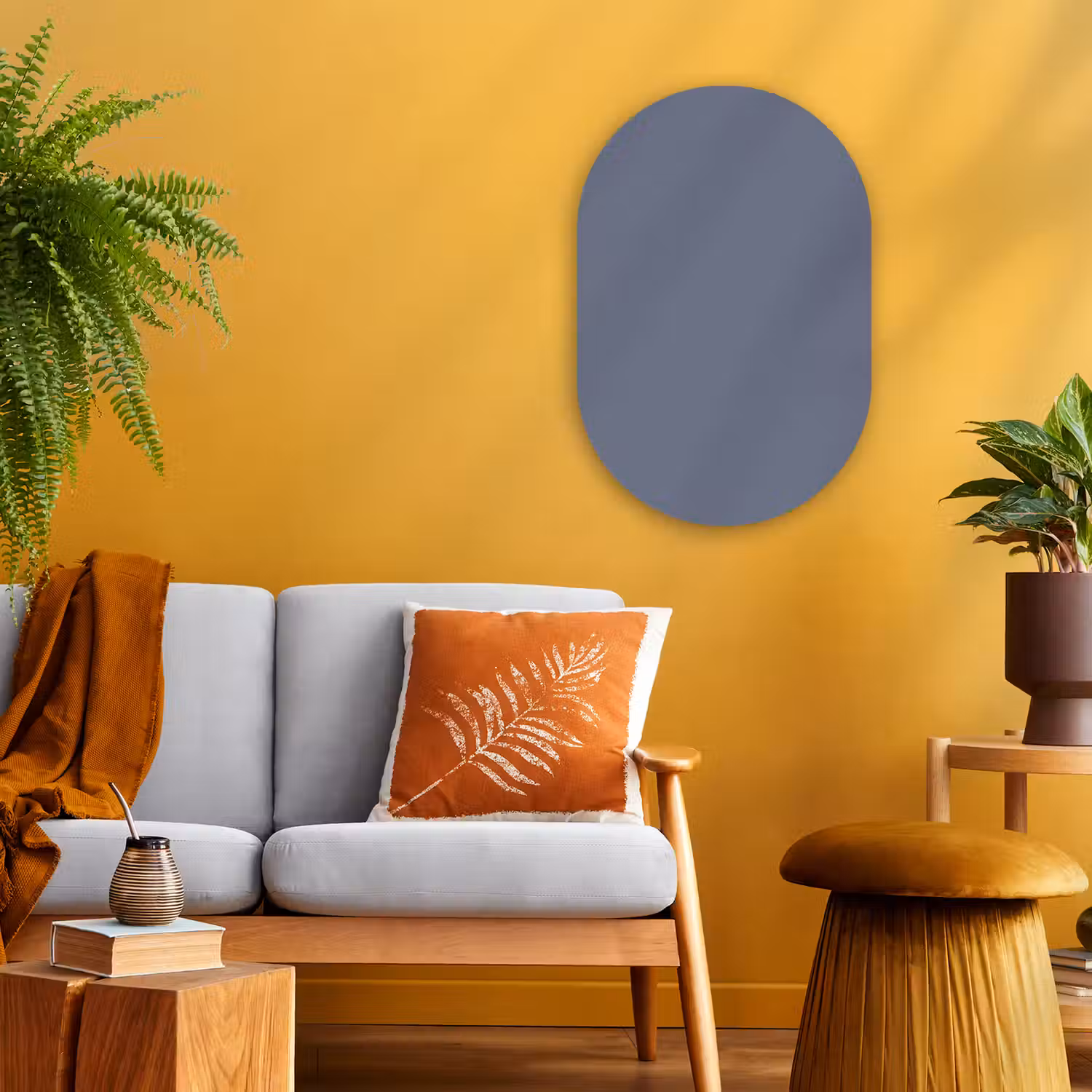 Slate - Whisper - Blauw Wandcirkel Ovaal Forex klein 630 -sfeer4