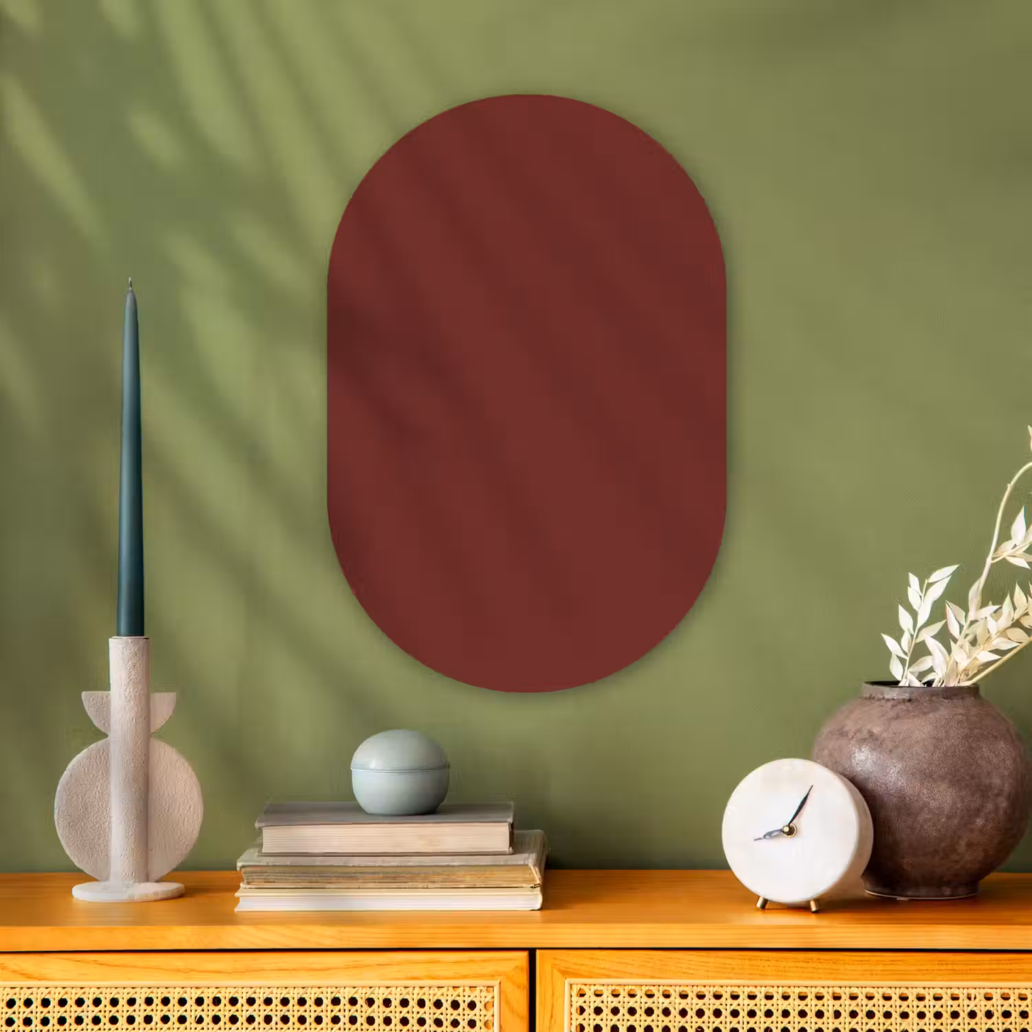 Valentine - Velvet - Rood Wandcirkel Ovaal Forex klein 630 -sfeer2