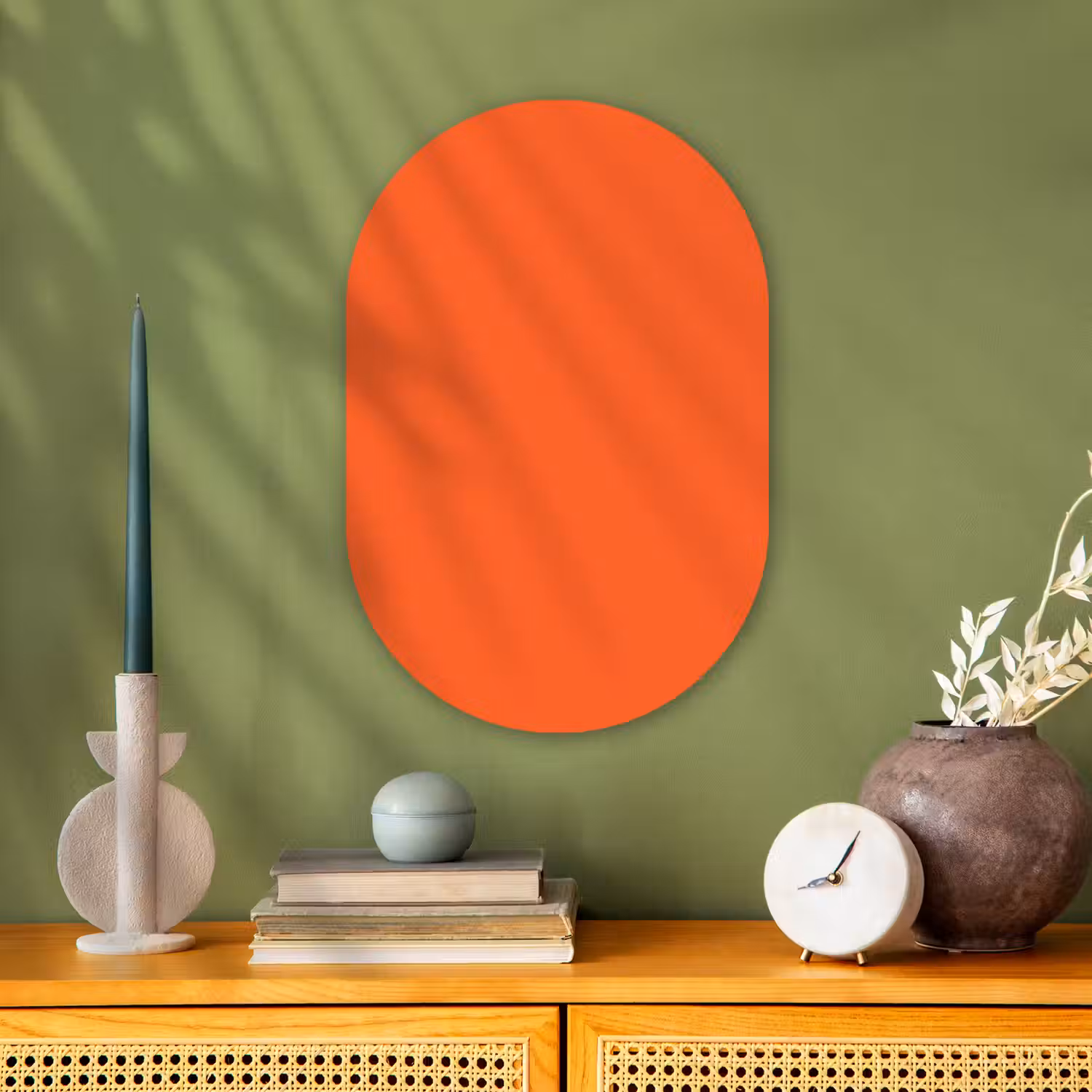 Vivid - Amber - Oranje Wandcirkel Ovaal Forex klein 630 -sfeer2