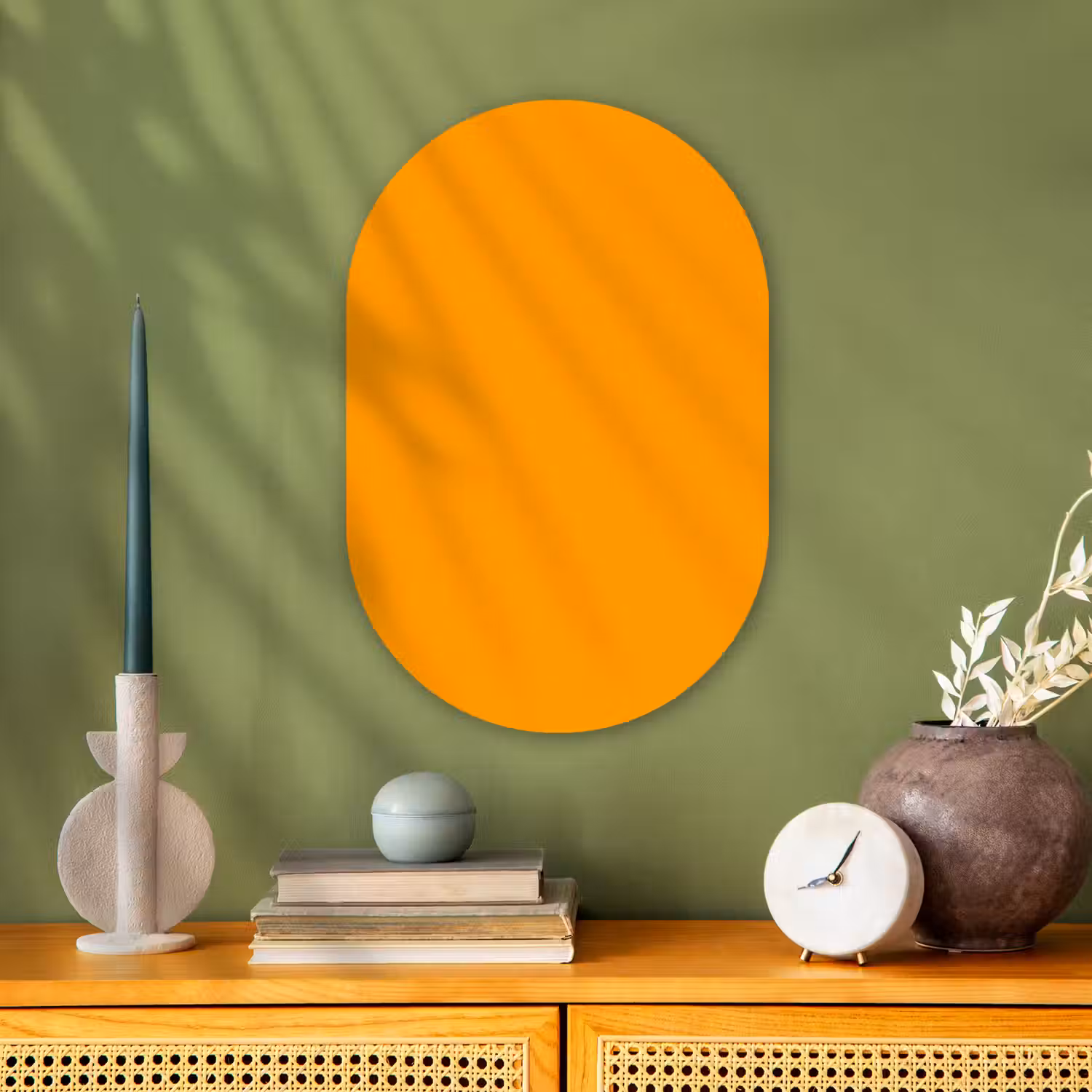 Warm - Ochre - Oranje Wandcirkel Ovaal Forex klein 630 -sfeer2