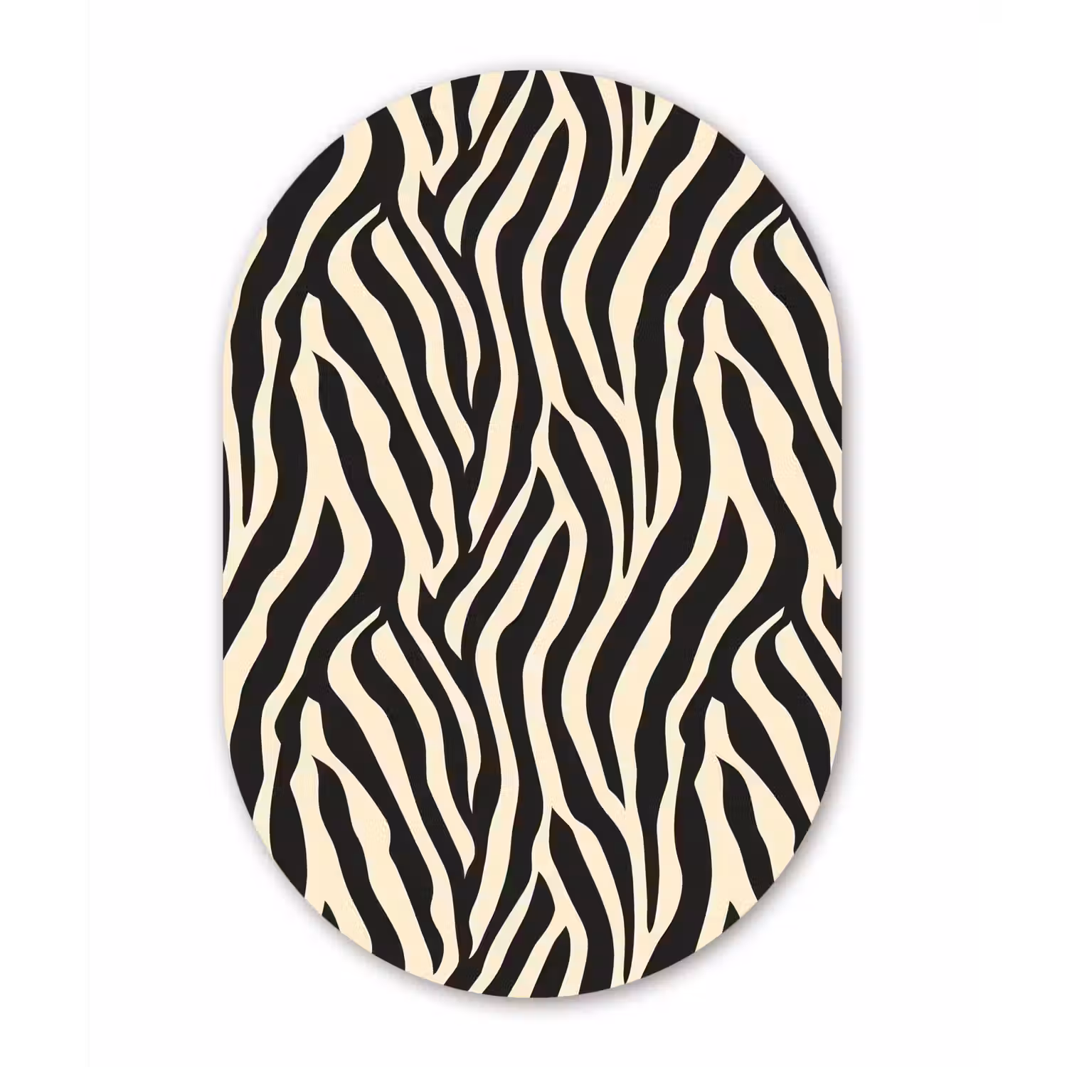 Zebra - Print - Klassiek - Zwart Wandcirkel Ovaal Forex klein 630 -3d