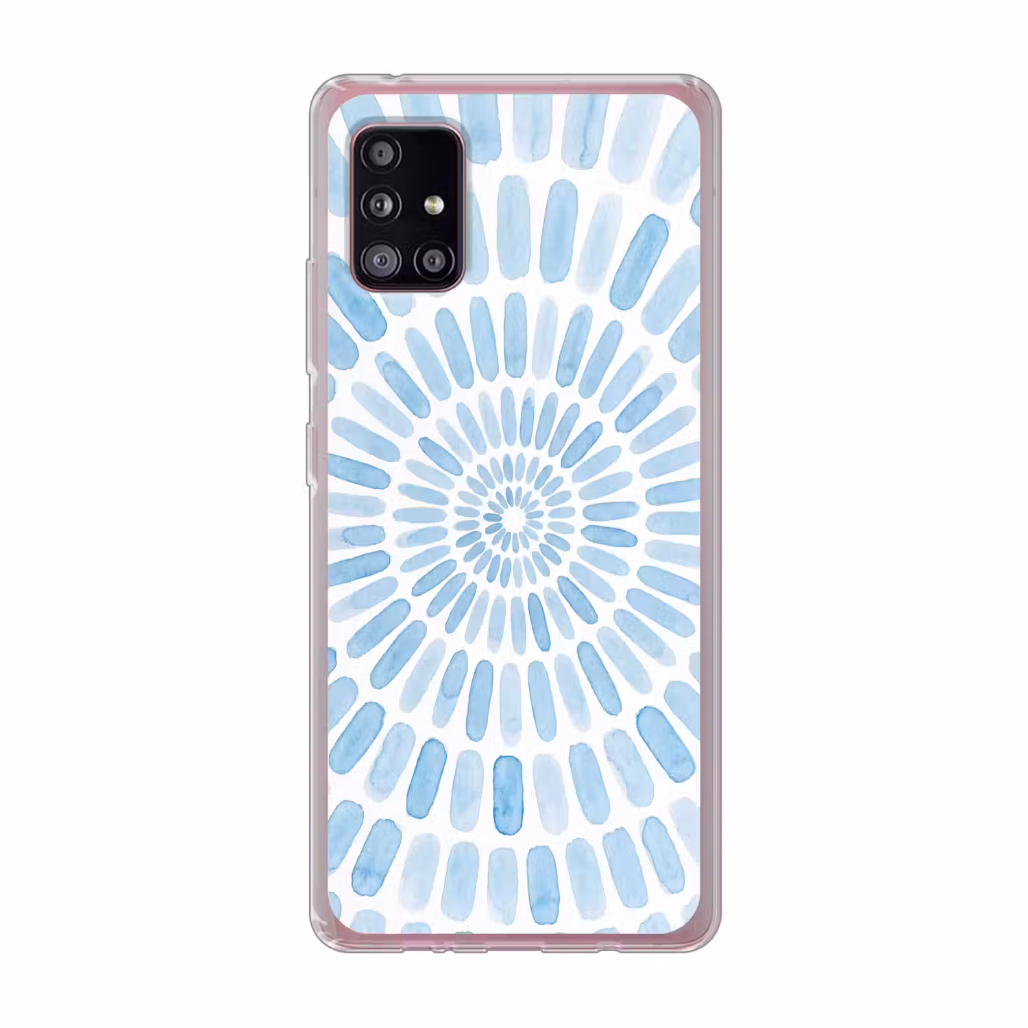 Abstract - Vormen - Kunst - Aquarel - Blauw Telefoonhoesje Samsung Galaxy A51 5G klein -3d
