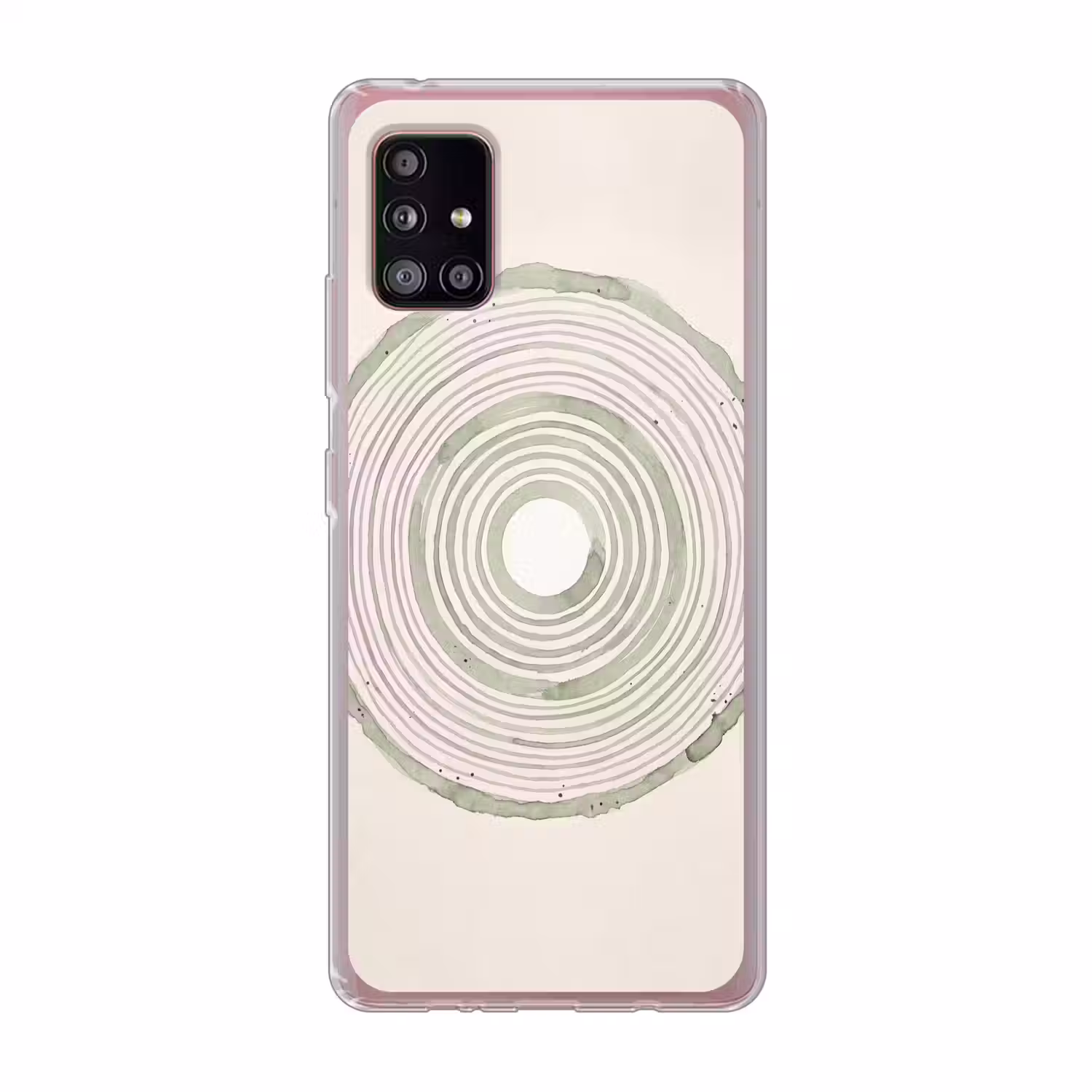 Abstractie - Cirkels - Waterverf - Groen - Modern Telefoonhoesje Samsung Galaxy A51 5G klein -3d