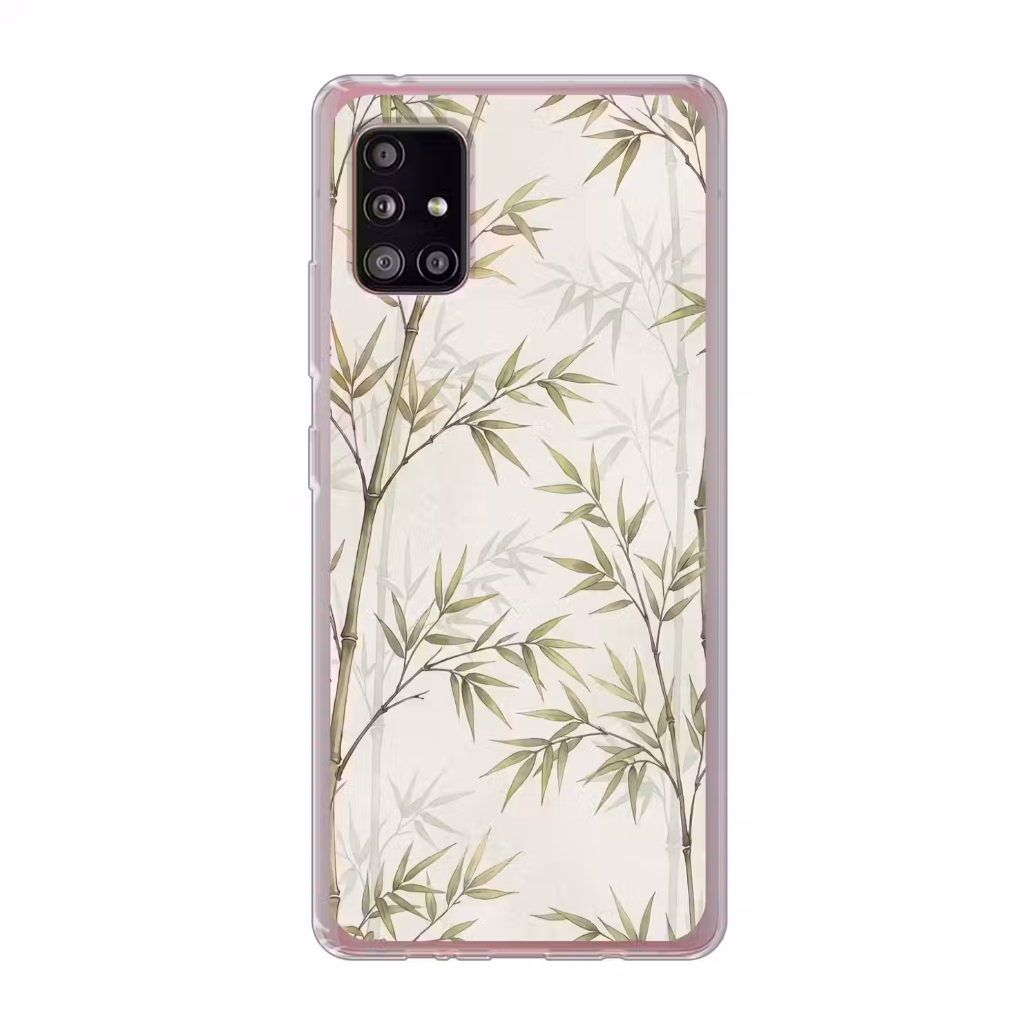 Bamboe - Bladeren - Natuur - Aquarel - Groen Telefoonhoesje Samsung Galaxy A51 5G klein -3d