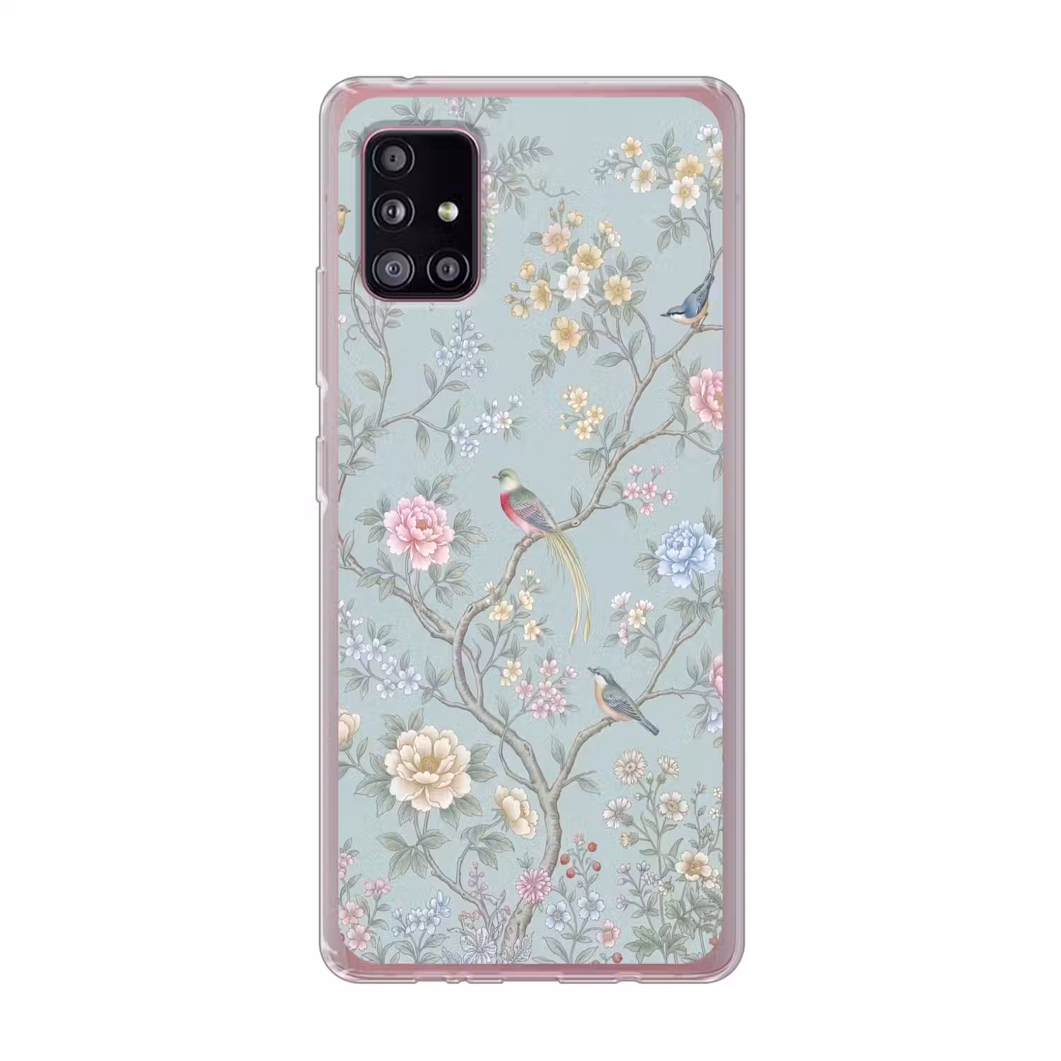Vogel - Bloemen - Kleurrijk Telefoonhoesje Samsung Galaxy A51 5G klein -3d