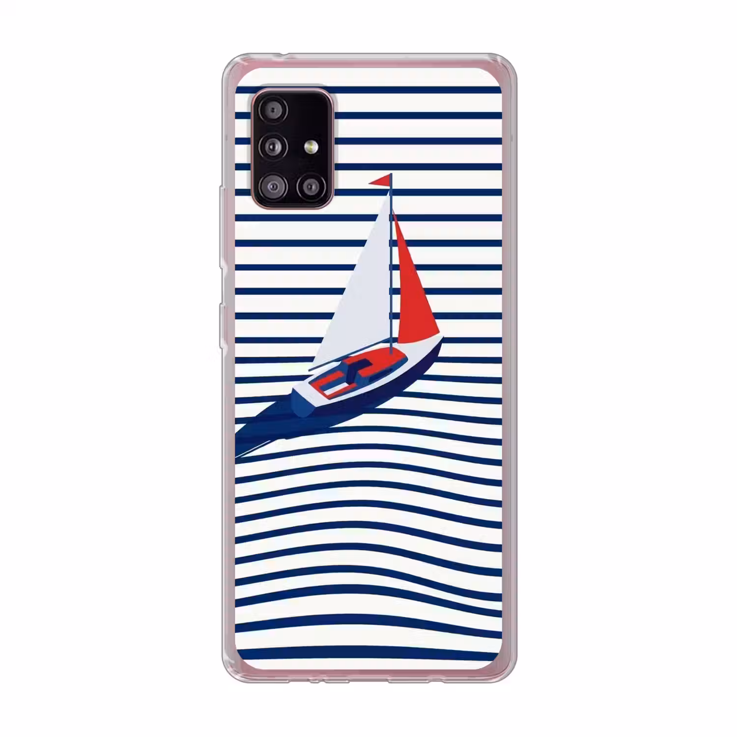 Boot - Water - Abstract - Blauw Telefoonhoesje Samsung Galaxy A51 5G klein -3d
