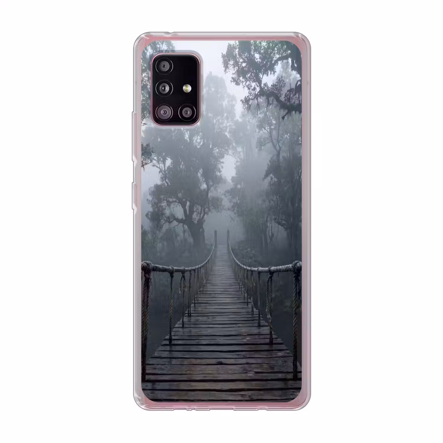 Brug - Jungle - Mist - Natuur Telefoonhoesje Samsung Galaxy A51 5G klein -3d